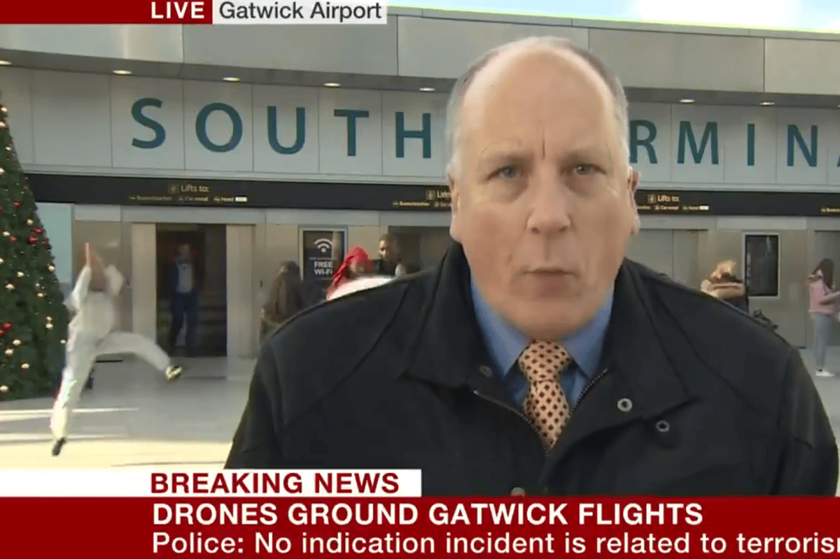 Hilarious moment boy does Ronaldo impression during serious broadcast about Gatwick 'pandemonium' | London Evening Standard