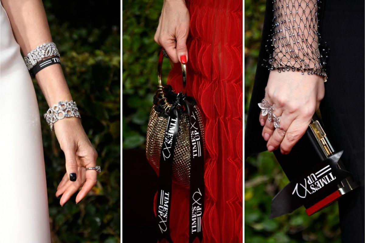 Golden Globes 2019: Stars make political statement with Time’s Up x2 accessories | London Evening Standard