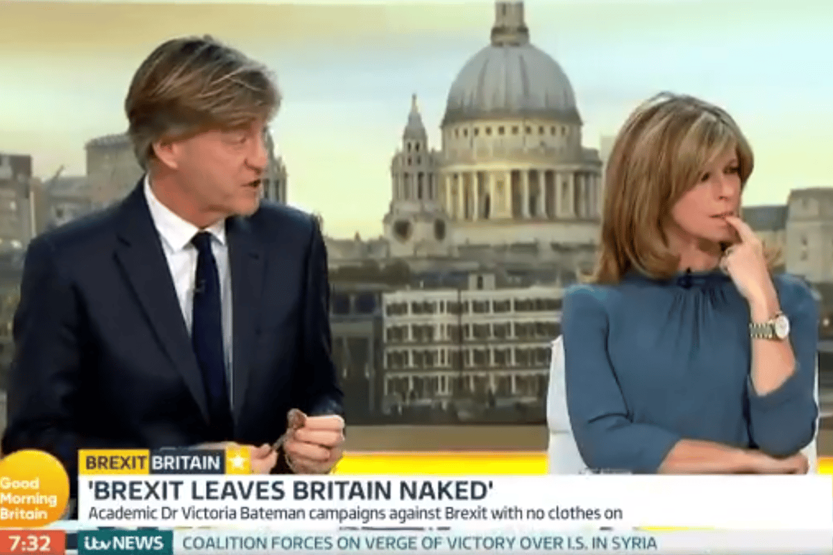 Richard Madeley goes ‘full Alan Partridge’ as he interviews naked Brexit protester Dr Victoria Bateman on GMB | London Evening Standard