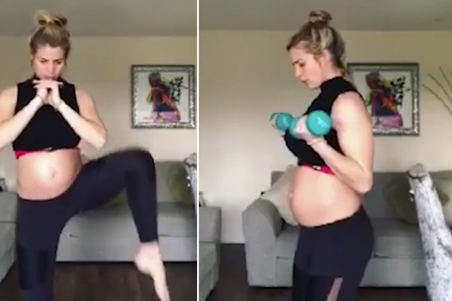 Gemma Atkinson shows off baby bump as she shares pregnancy workout 