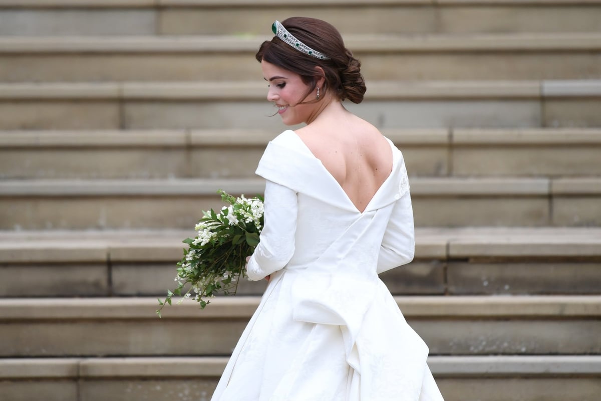 Princess Eugenie's Zac Posen dress for her wedding reception is even more magnificent in this behind the scenes picture | London Evening Standard