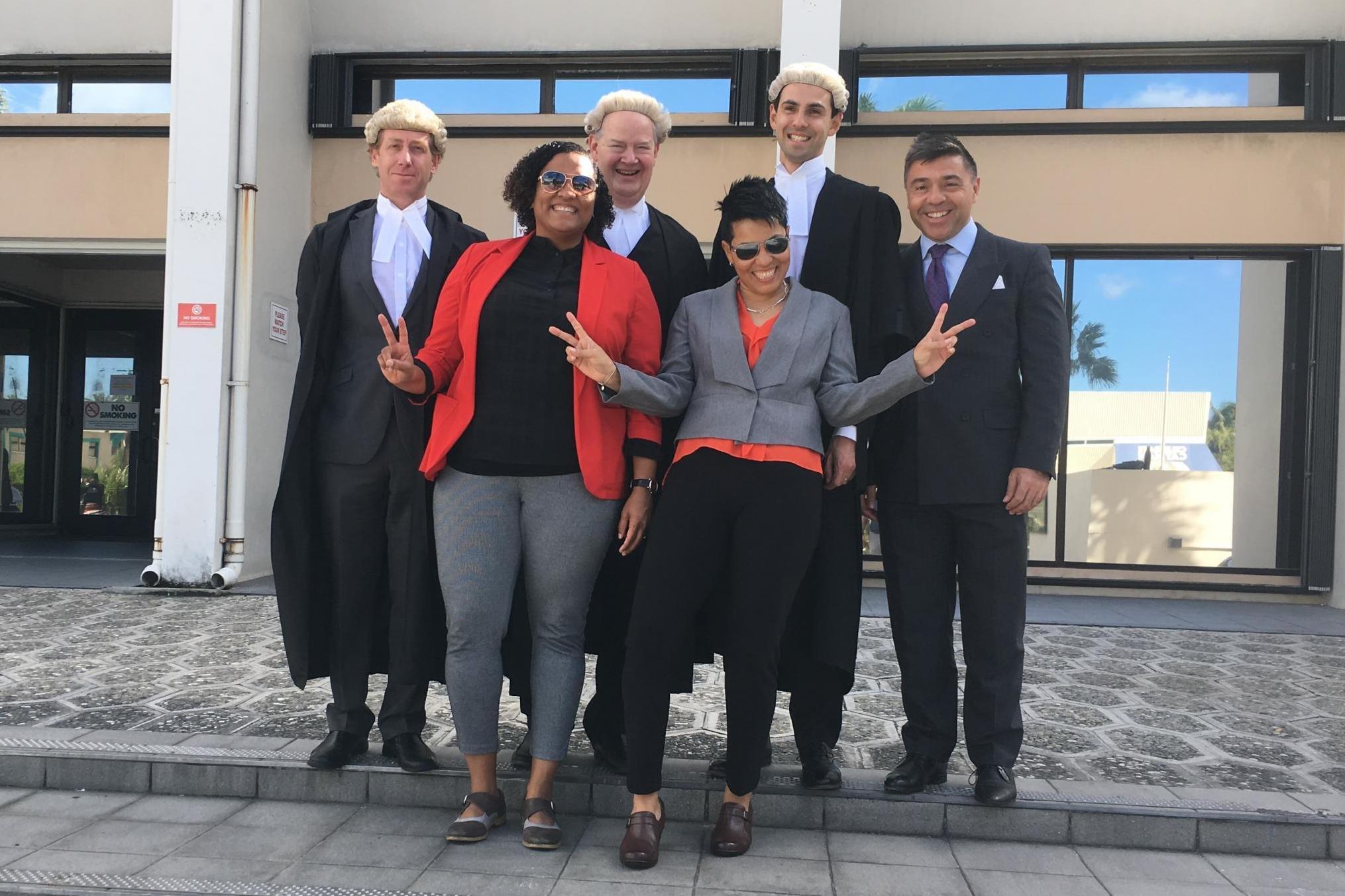 Couple celebrates after same-sex marriage legalised in Cayman Islands
