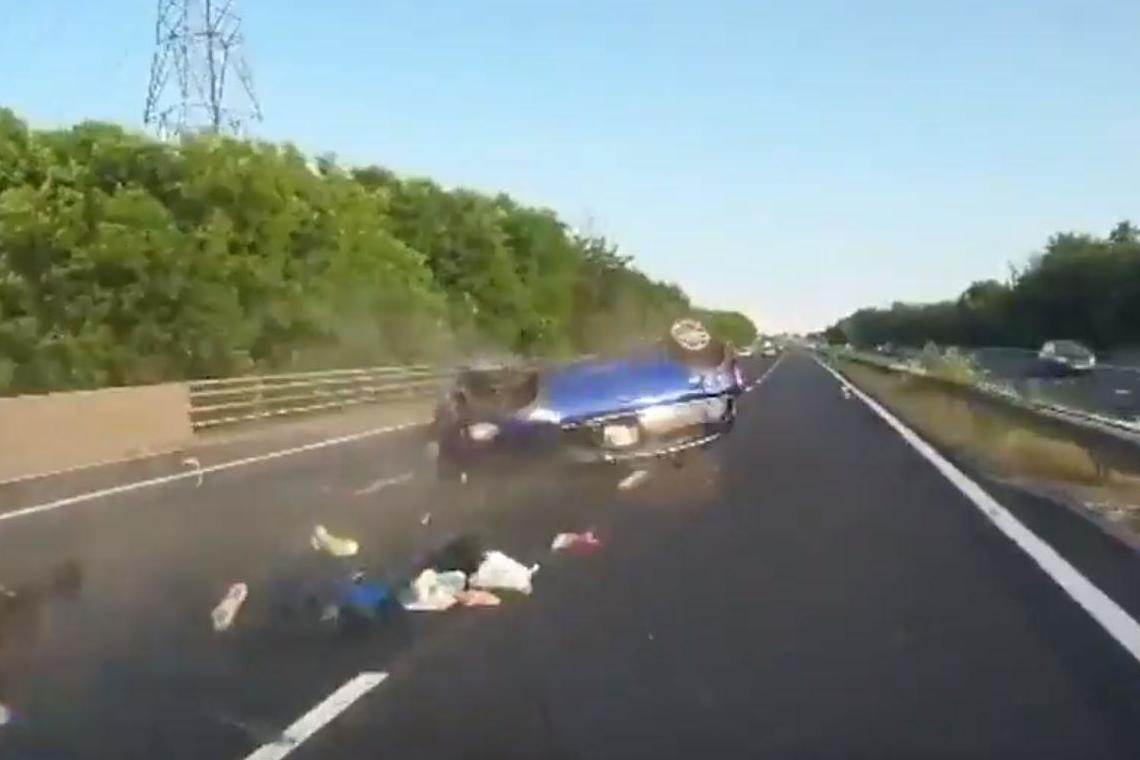 Shocking dashcam footage shows Mini sent flying across M4 near Port Talbot in 100mph road rage crash | London Evening Standard