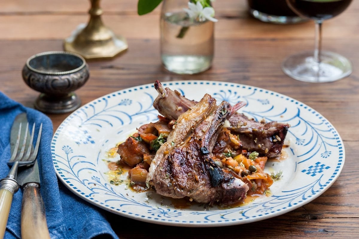 Clodagh McKenna's spiced lamb cutlets with caponata | London Evening Standard
