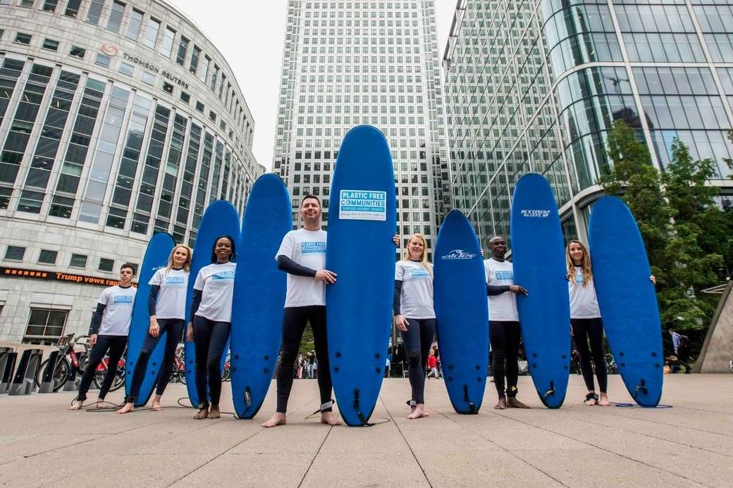 Canary Wharf celebrates its plastic free community status awarded by Surfers against Sewage | London Evening Standard