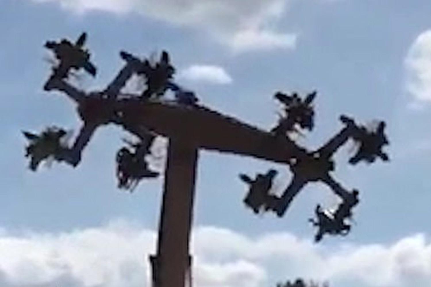 Ride resembling 'flying swastikas' is shut down by German theme park