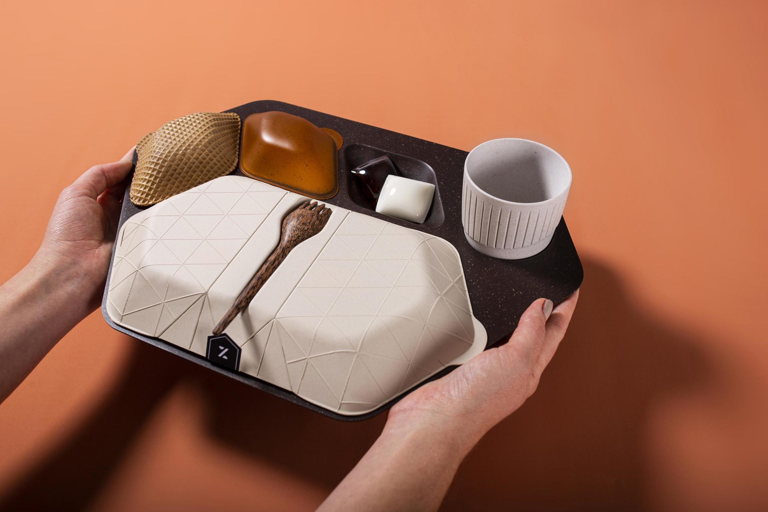 Biodegradable and partially edible flight tray created to cut waste