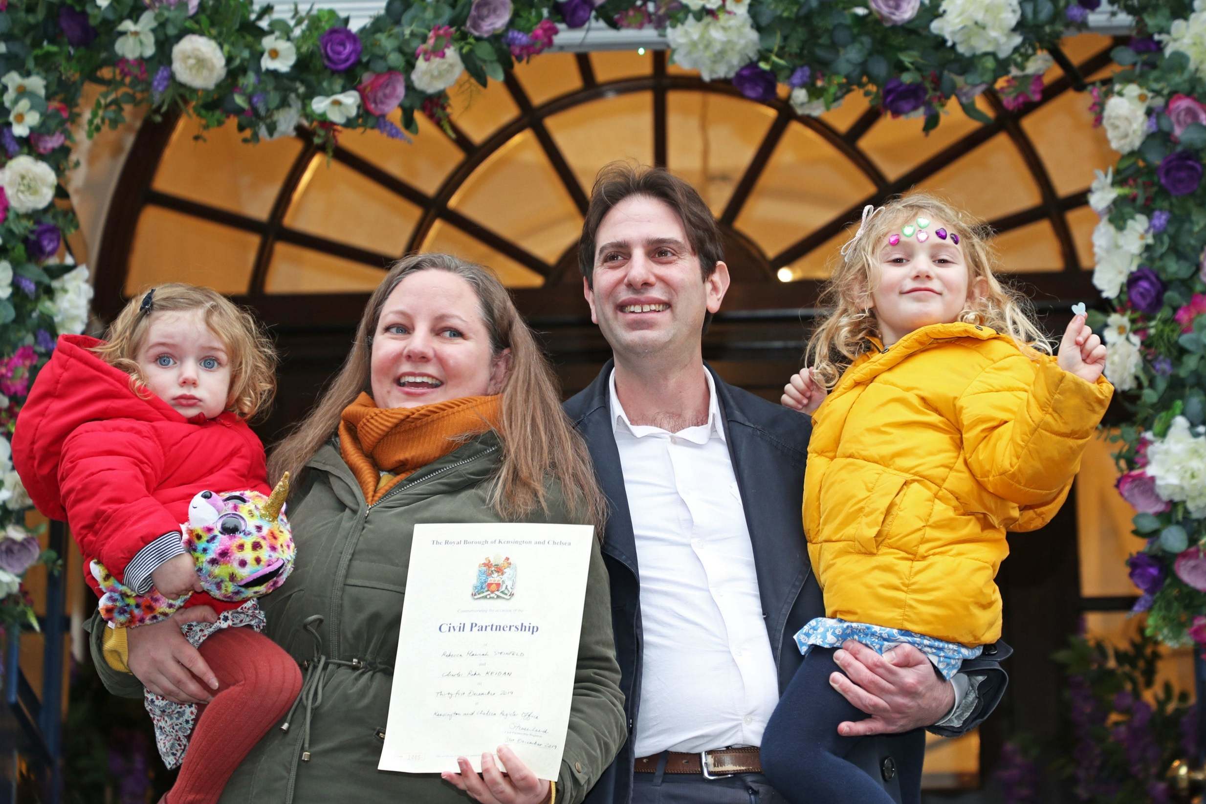 Couples make history in first mixed-sex civil partnerships