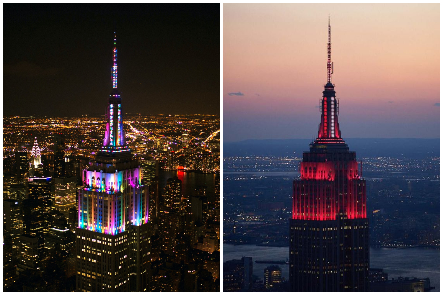 Amazing photos show Empire State Building lit up to boost morale