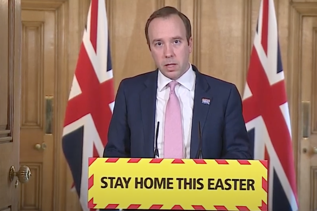 Health Secretary Matt Hancock calls Easter Sunday a 'sombre day' as UK death toll passes grim 10,000 mark | London Evening Standard