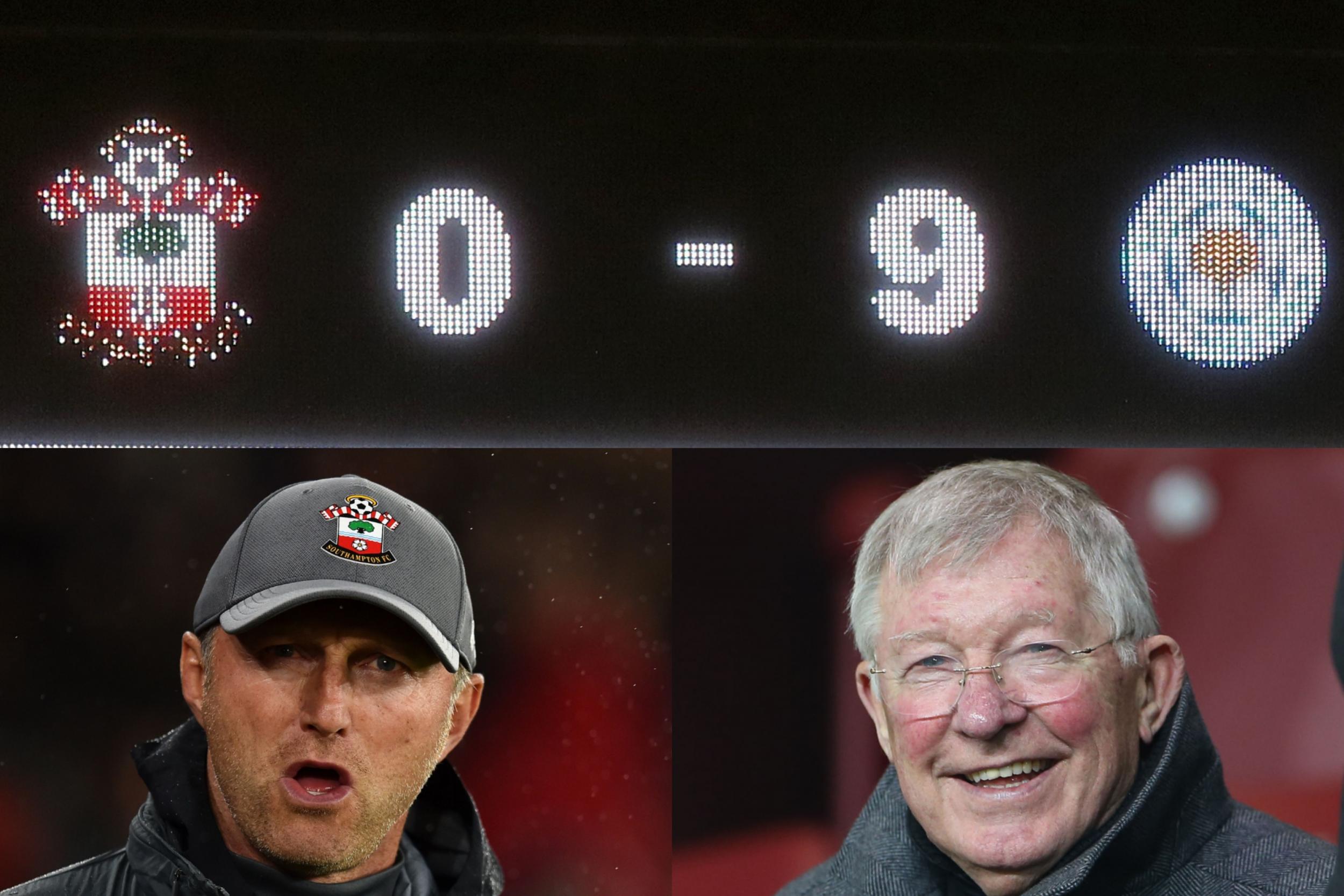 Sir Alex Ferguson 'text Hasenhuttl' after Southampton 9-0 thrashing