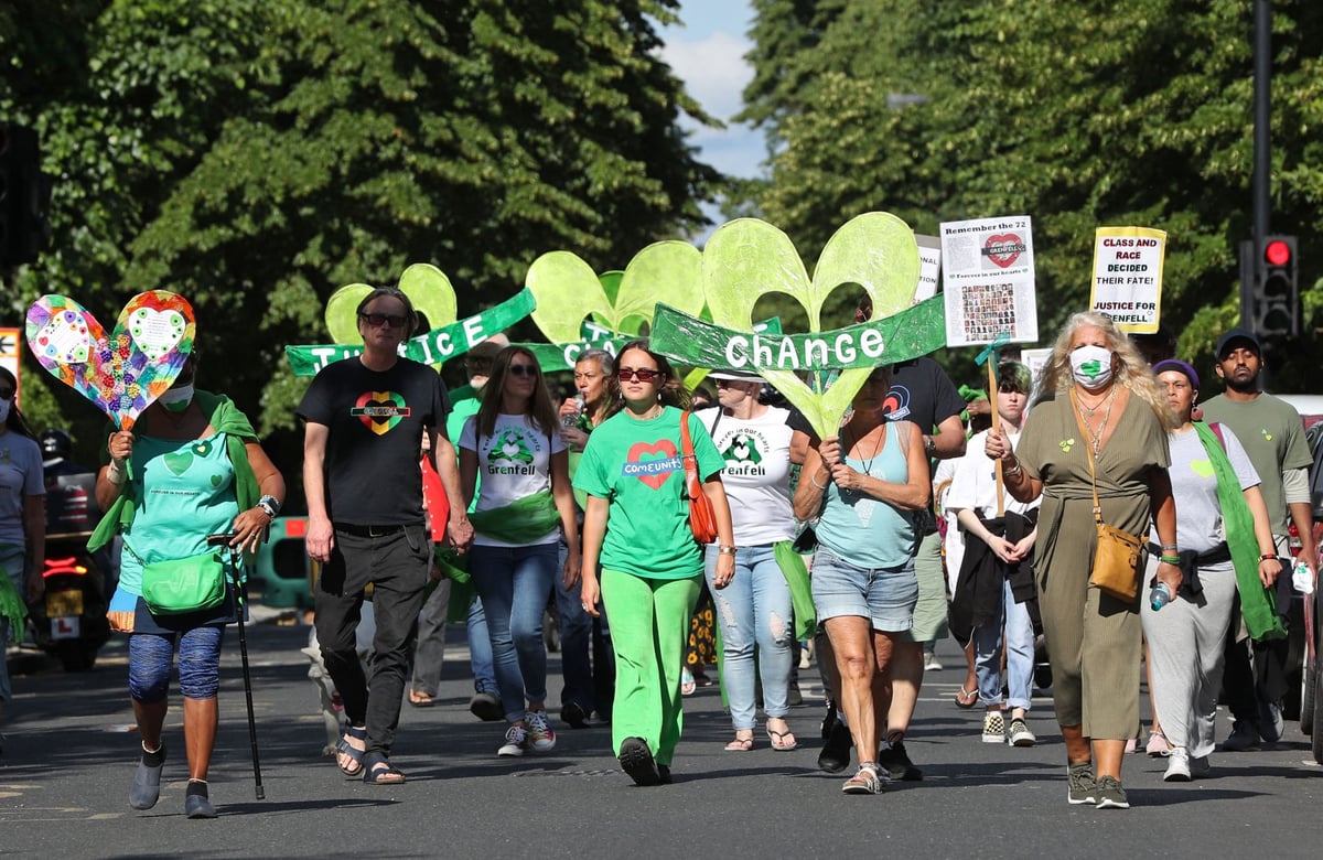 Grenfell survivors hold silent walk for justice four and a half years after fire