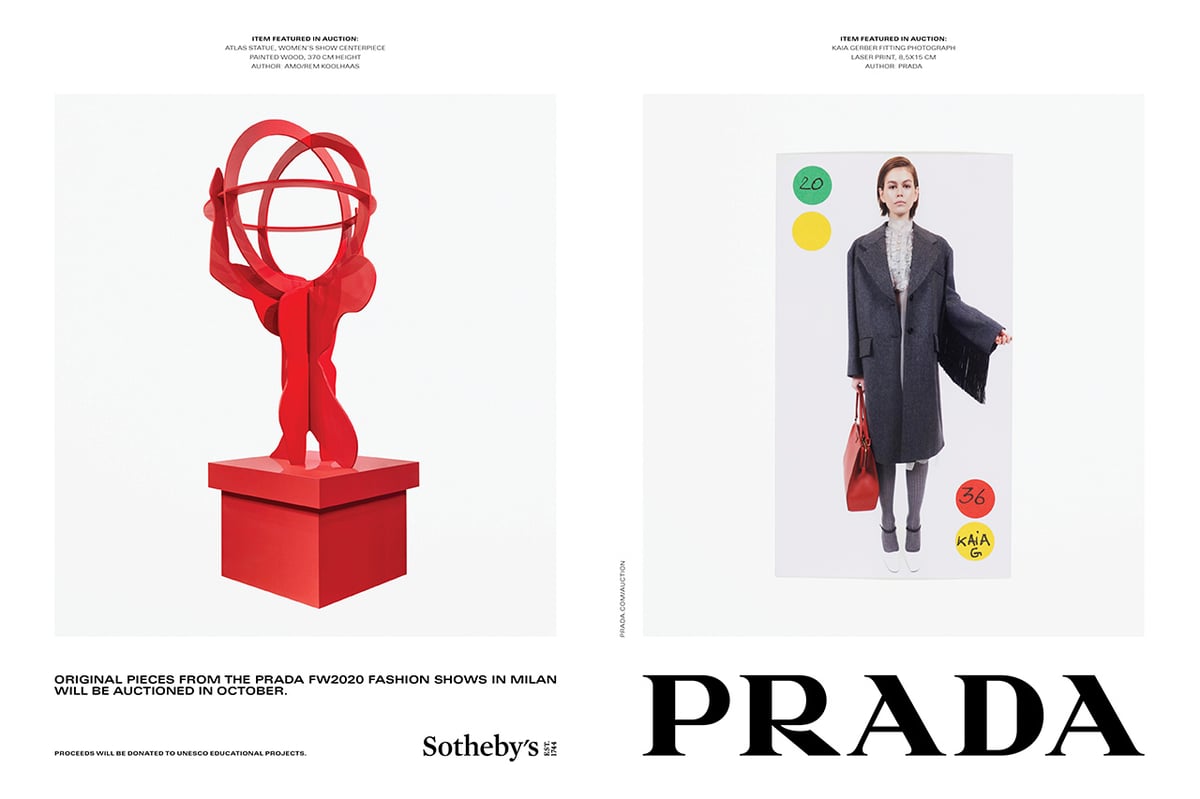 Prada to auction the garments and props used for its AW20 show at Sotheby's | London Evening Standard