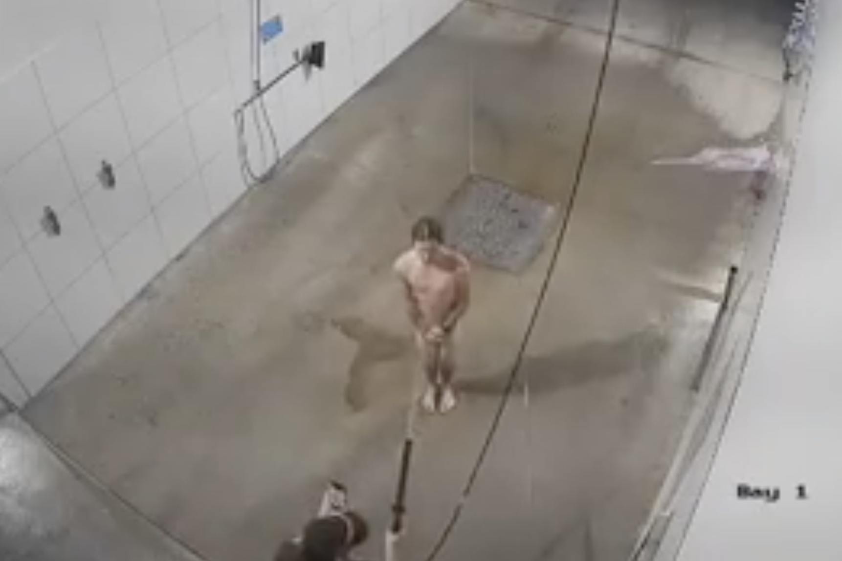 Bizarre video captures man trying to shower at Australian car wash