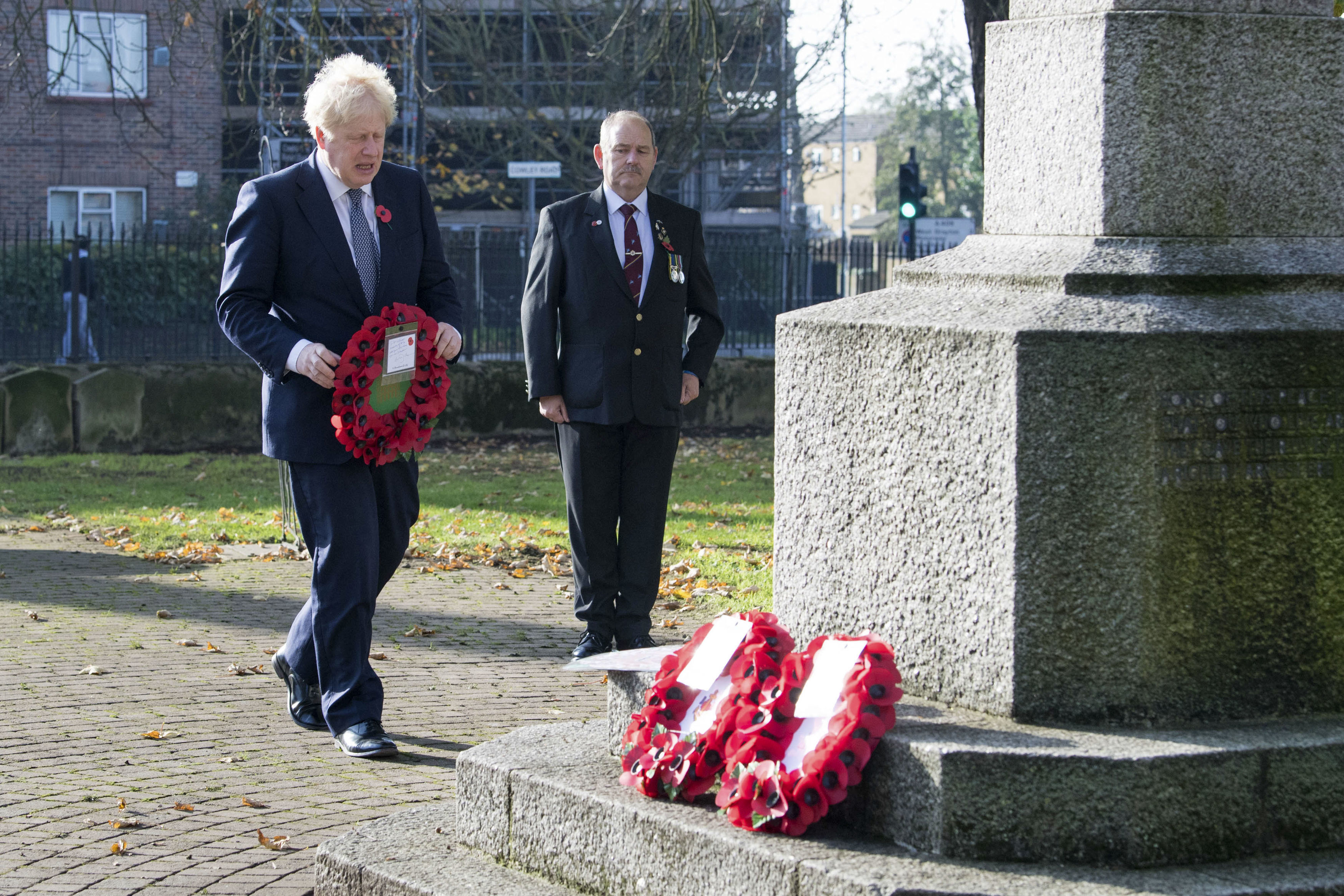 Boris Johnson lays wreath ahead of low-key Remembrance Sunday