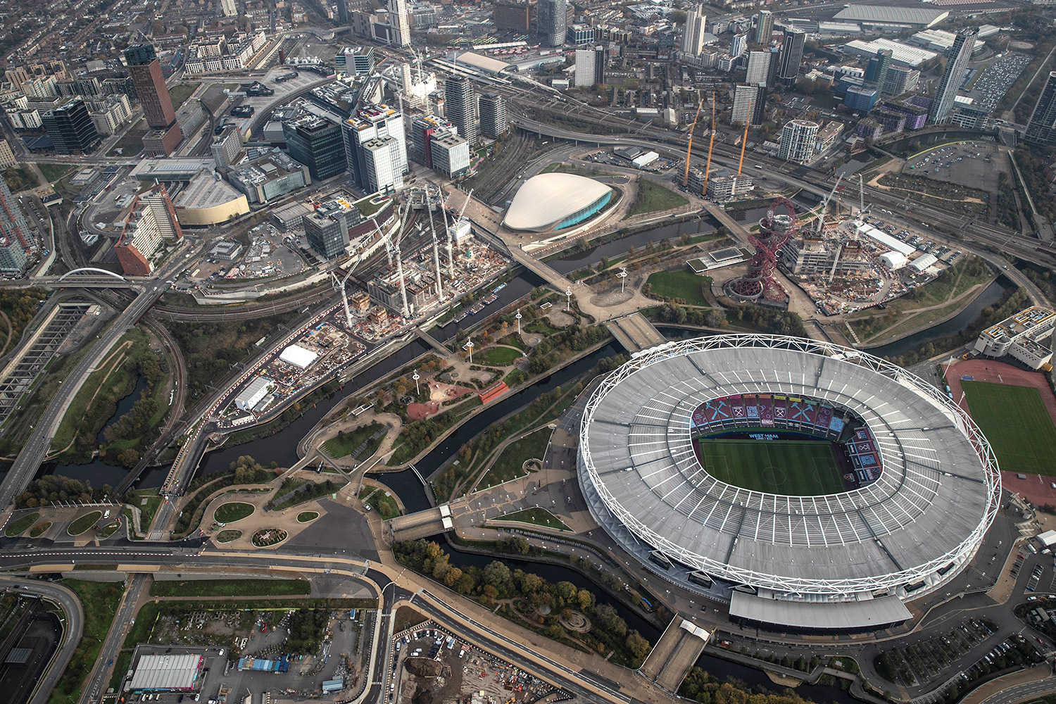 Olympic Park aerial in London