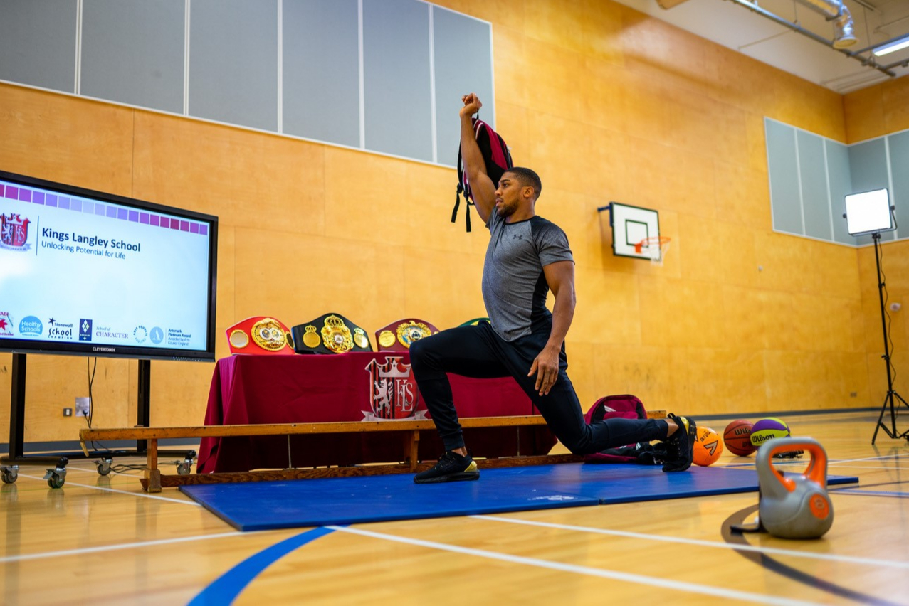 Anthony Joshua workout video: Watch as the world champion goes back to school with online routine for kids