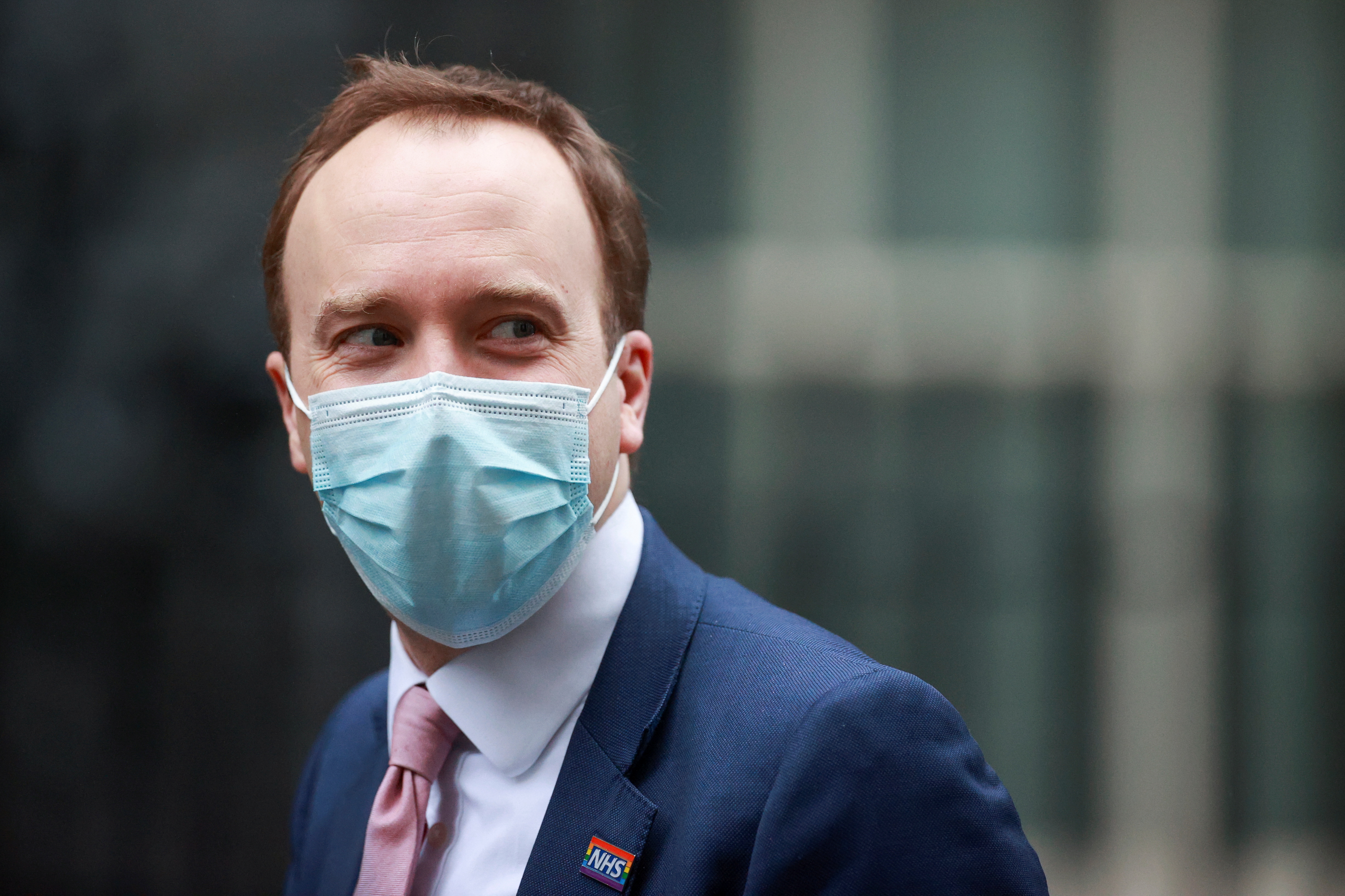 Britain's Health Secretary Matt Hancock leaves Downing Street in London