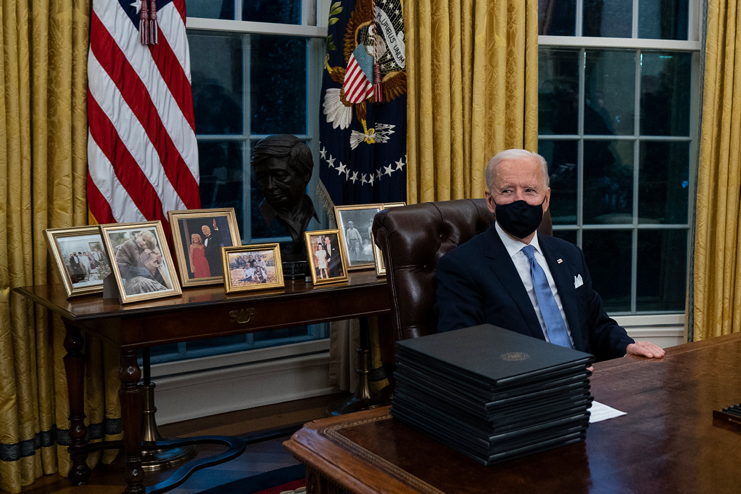 All change in the Oval: Churchill makes way for MLK as Biden arrives