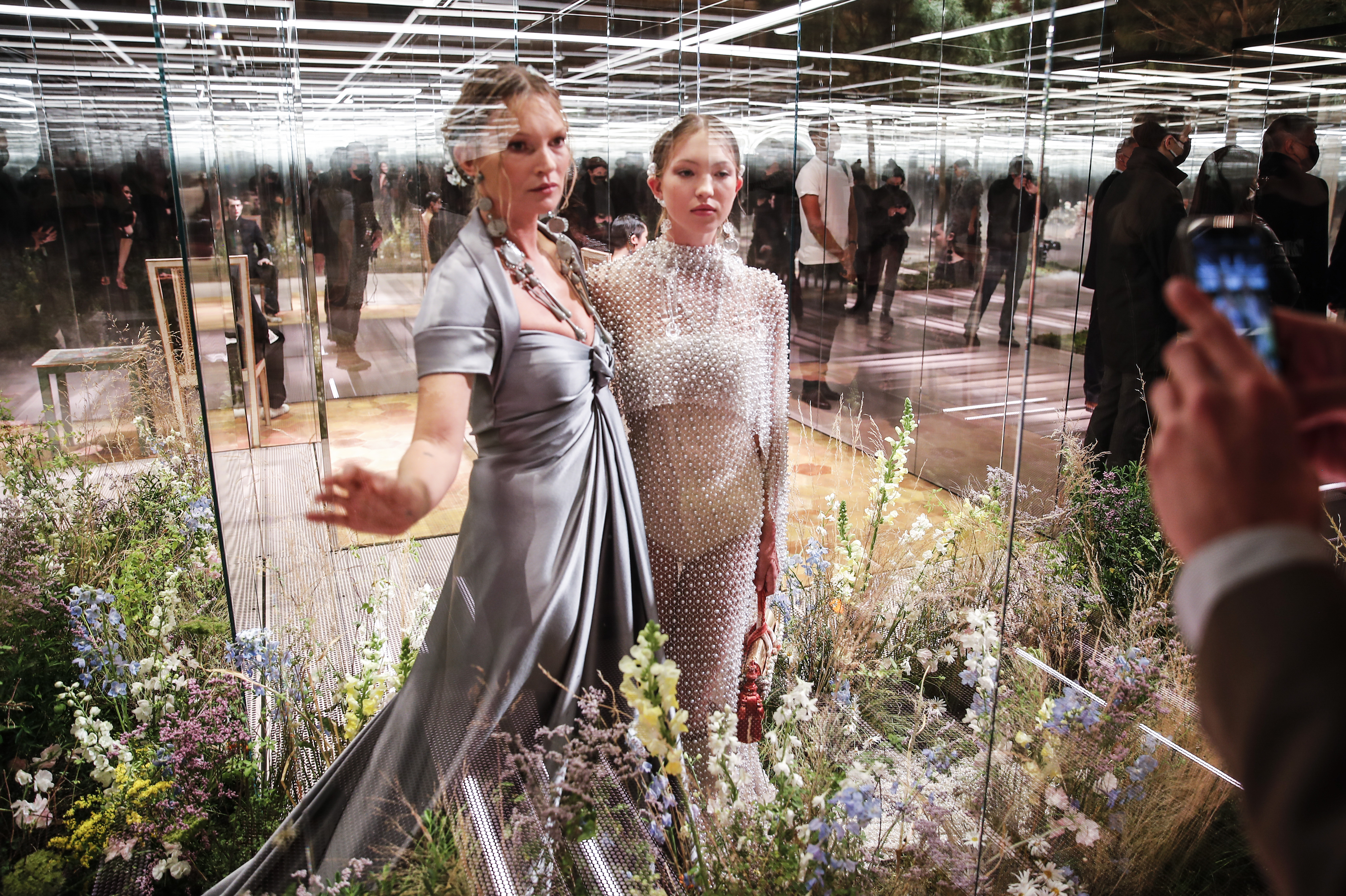 Kate Moss and her daughter Lila share the catwalk at a Fendi fashion show in Paris