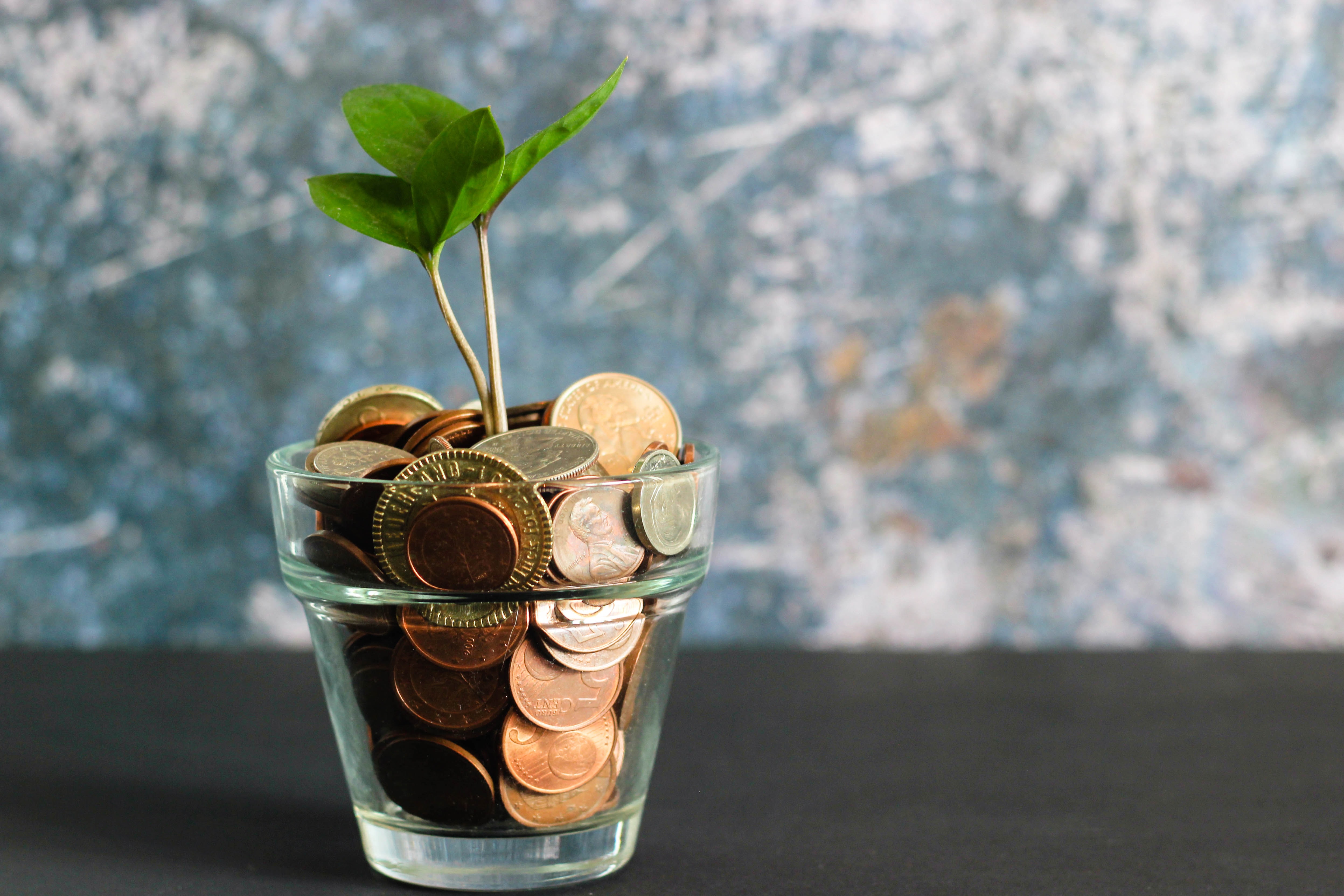 Glass full of coins