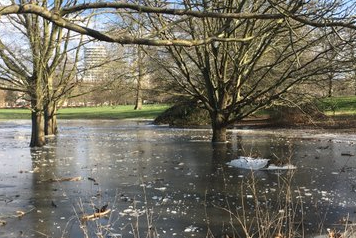UK weather: Londoners play on frozen pond in Hyde Park after week of record-breaking cold
