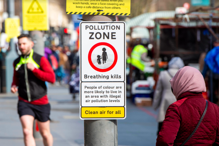 Teenage campaign group hijacks road signs to highlight how air pollution impacts BAME communities