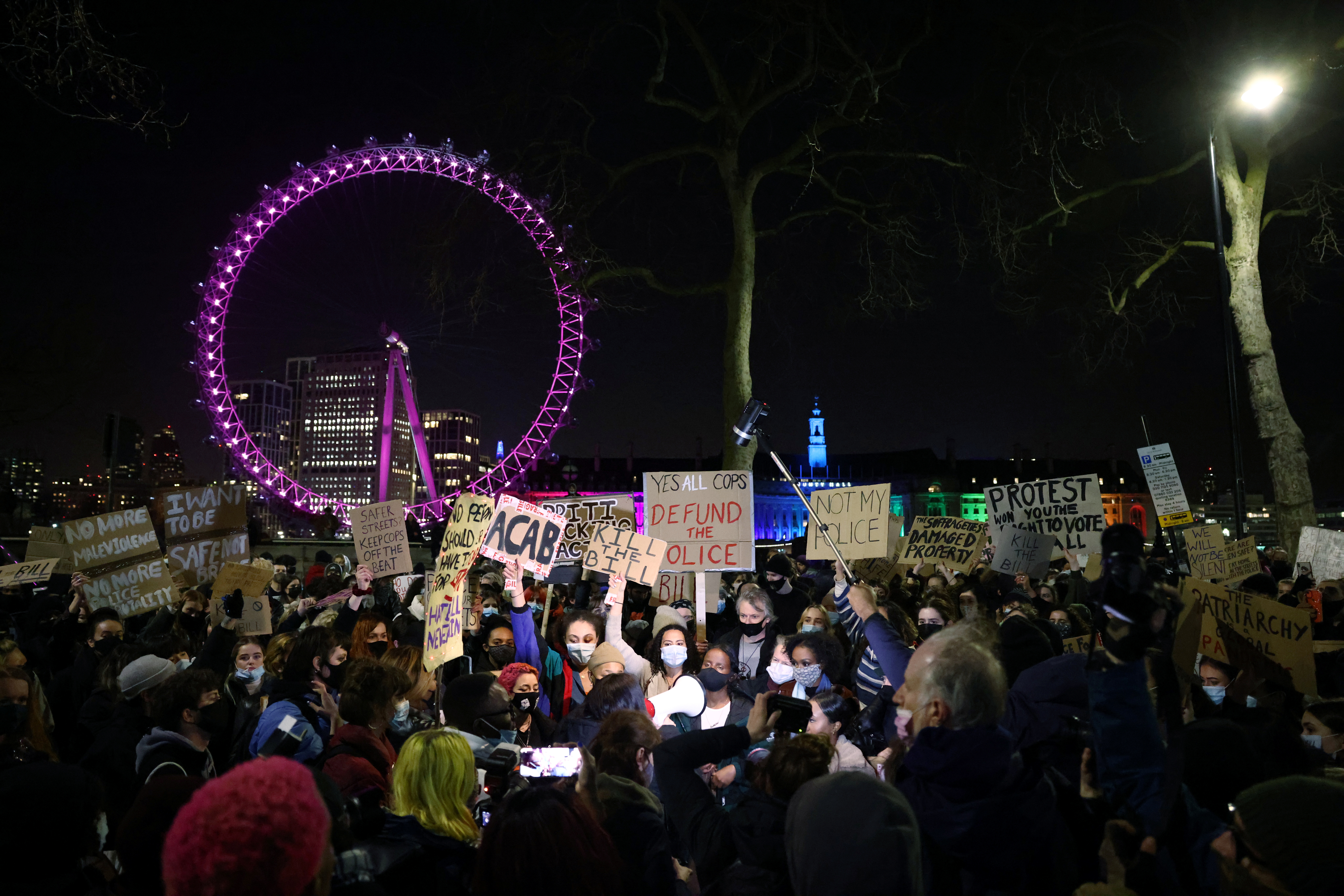 Protest in the aftermath of the kidnap and murder of Sarah Everard in London