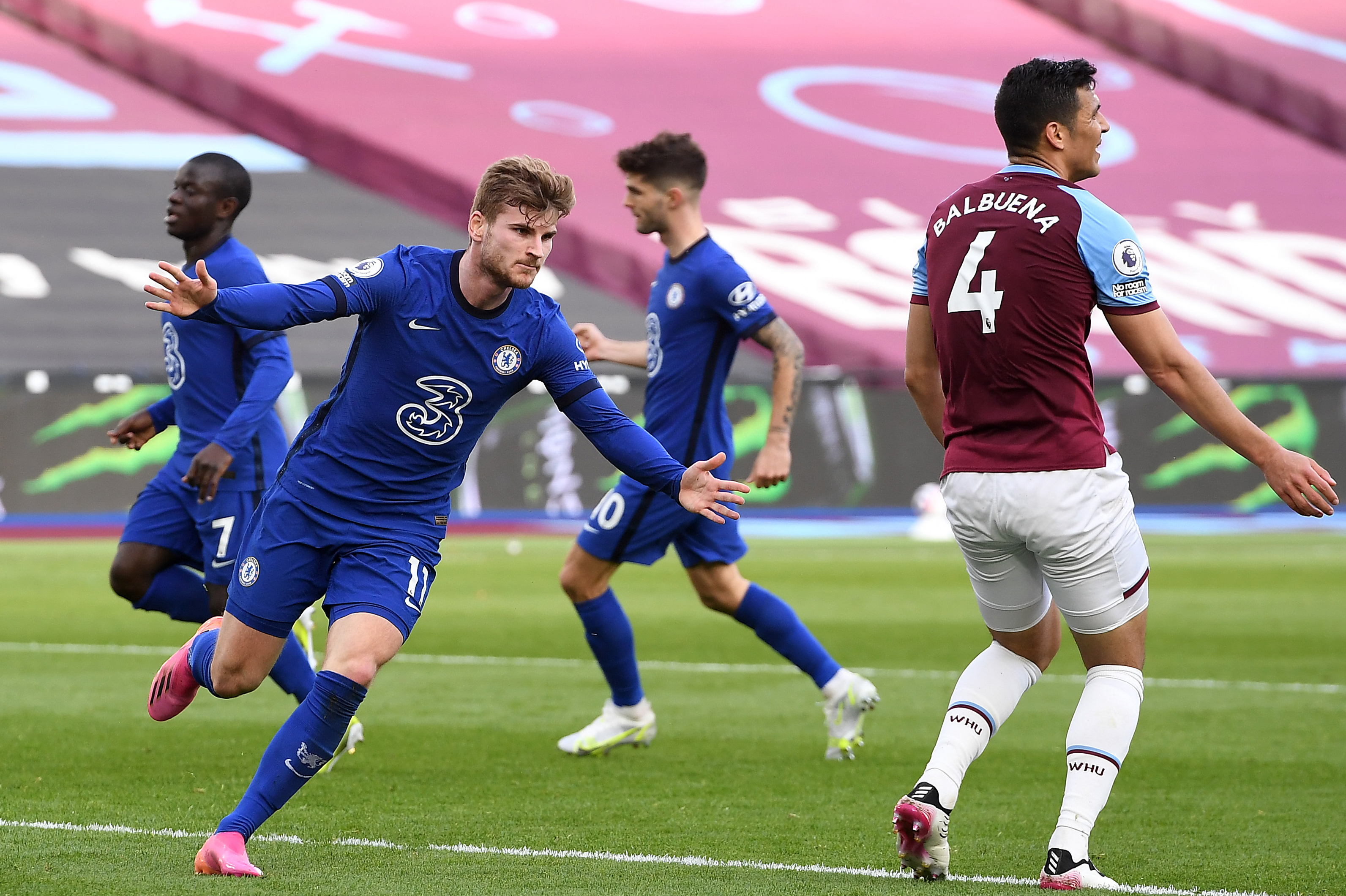 West Ham 0-1 Chelsea FC: Timo Werner boosts Blues’ Champions League hopes as Balbuena sees red