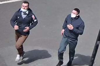 Police released an image of two men they wish to speak with in relation to an attempted robbery in Camden in April