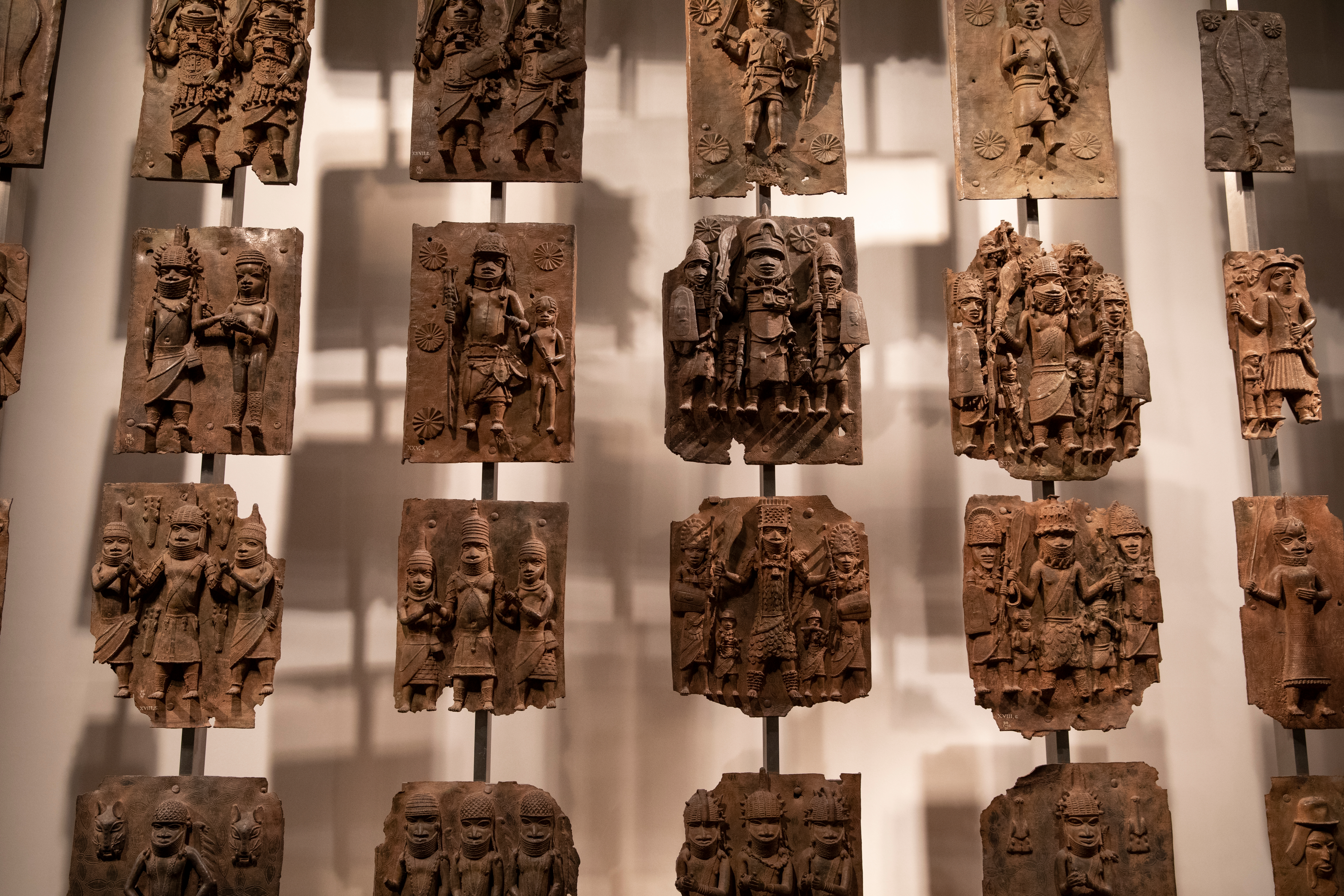 Plaques that form part of the Benin Bronzes  