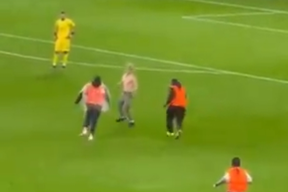 Pitch invader disrupts Euros Final between England and Italy at Wembley 