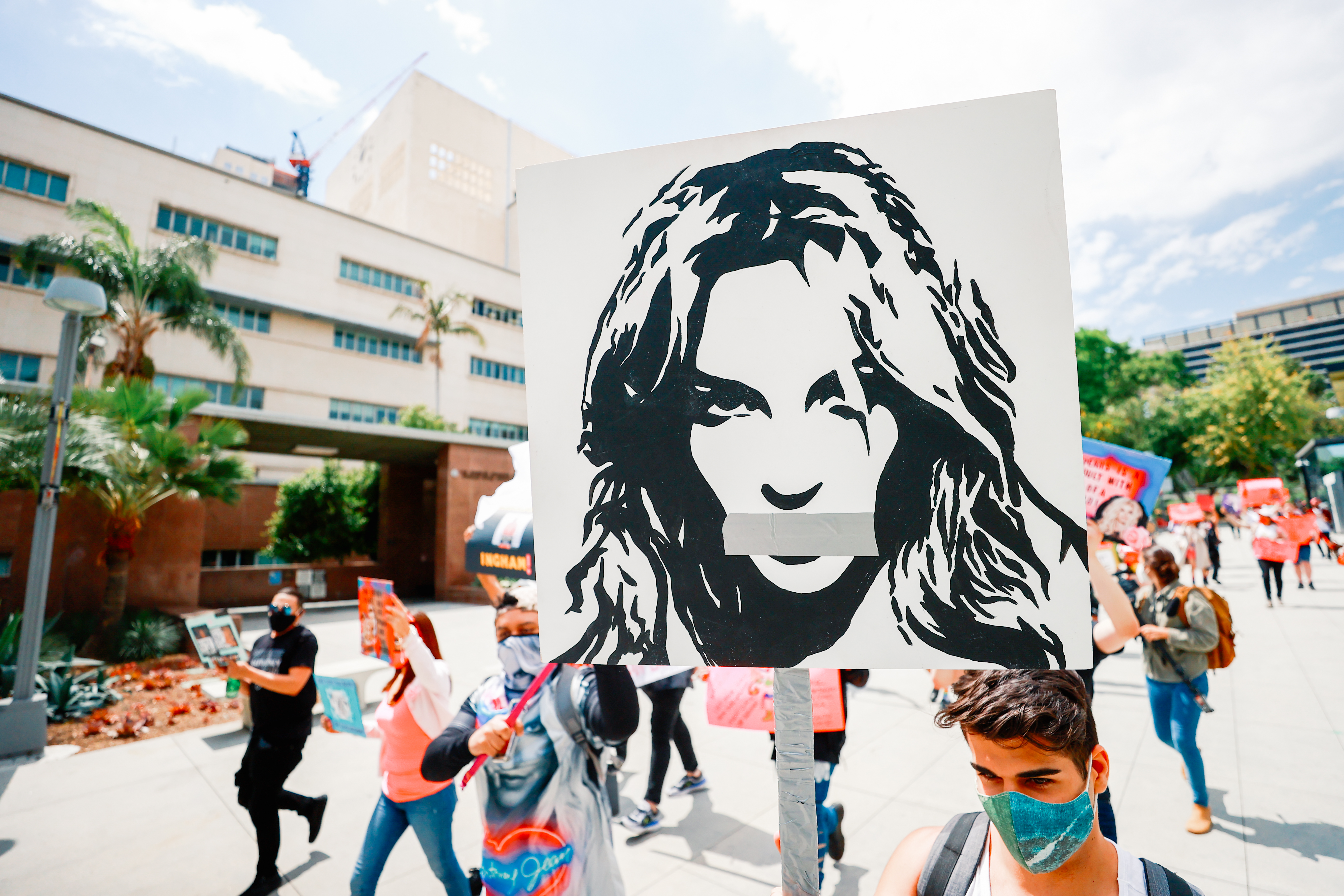 #FreeBritney Protest Outside Courthouse In Los Angeles During Conservatorship Hearing
