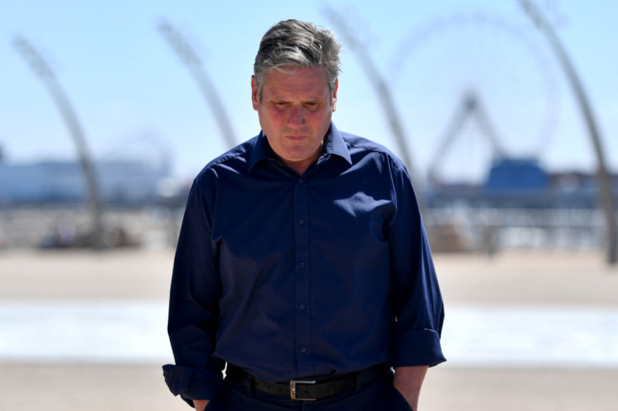 New biographies: Labour Party leader Sir Keir Starmer during a walkabout on the Comedy Carpet on Blackpool Promenade on July 15, 2021