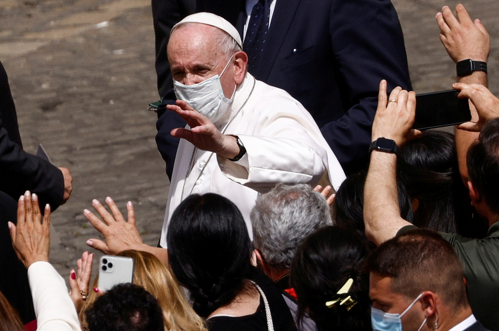 FILE PHOTO: Pope Francis holds the weekly general audience at the Vatican
