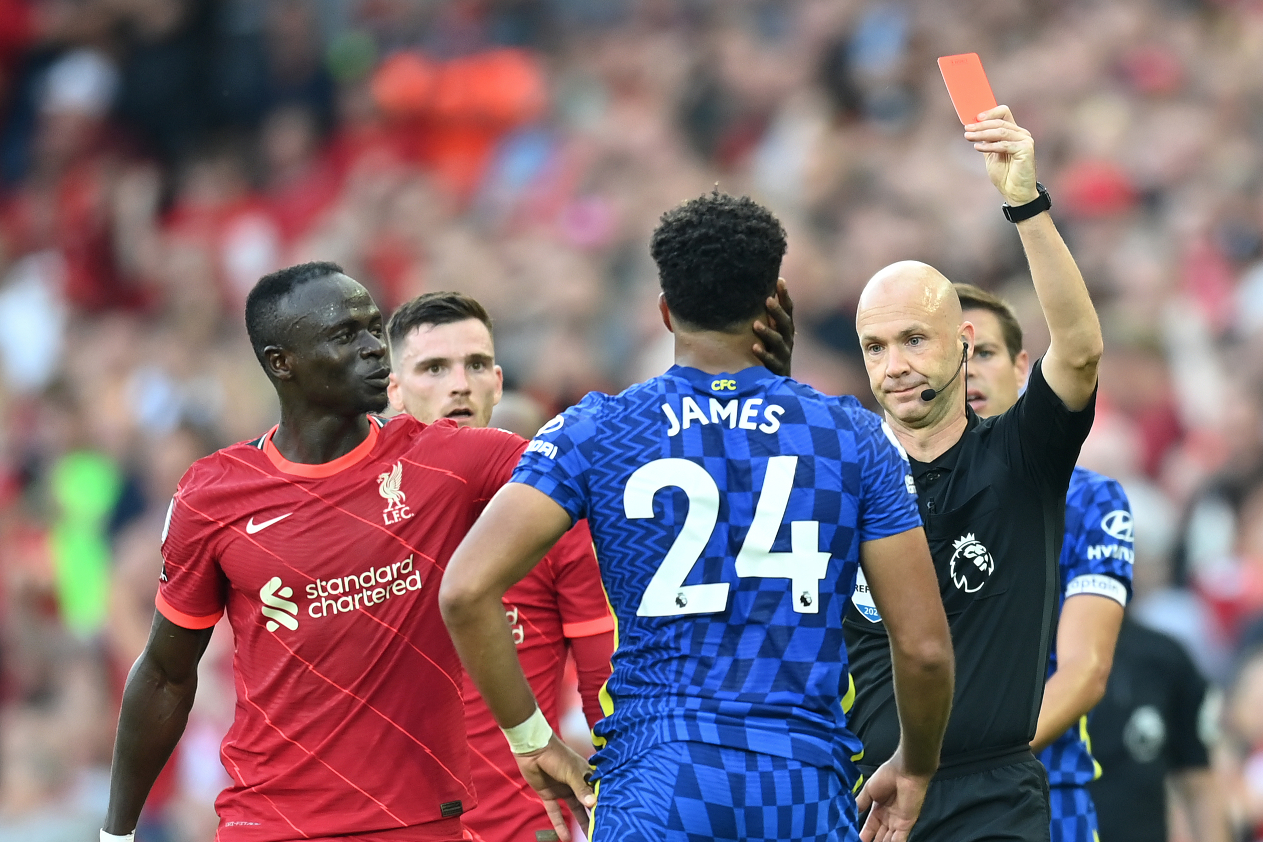 Chelsea FC hit with FA fine after reaction to Reece James red card in Liverpool draw