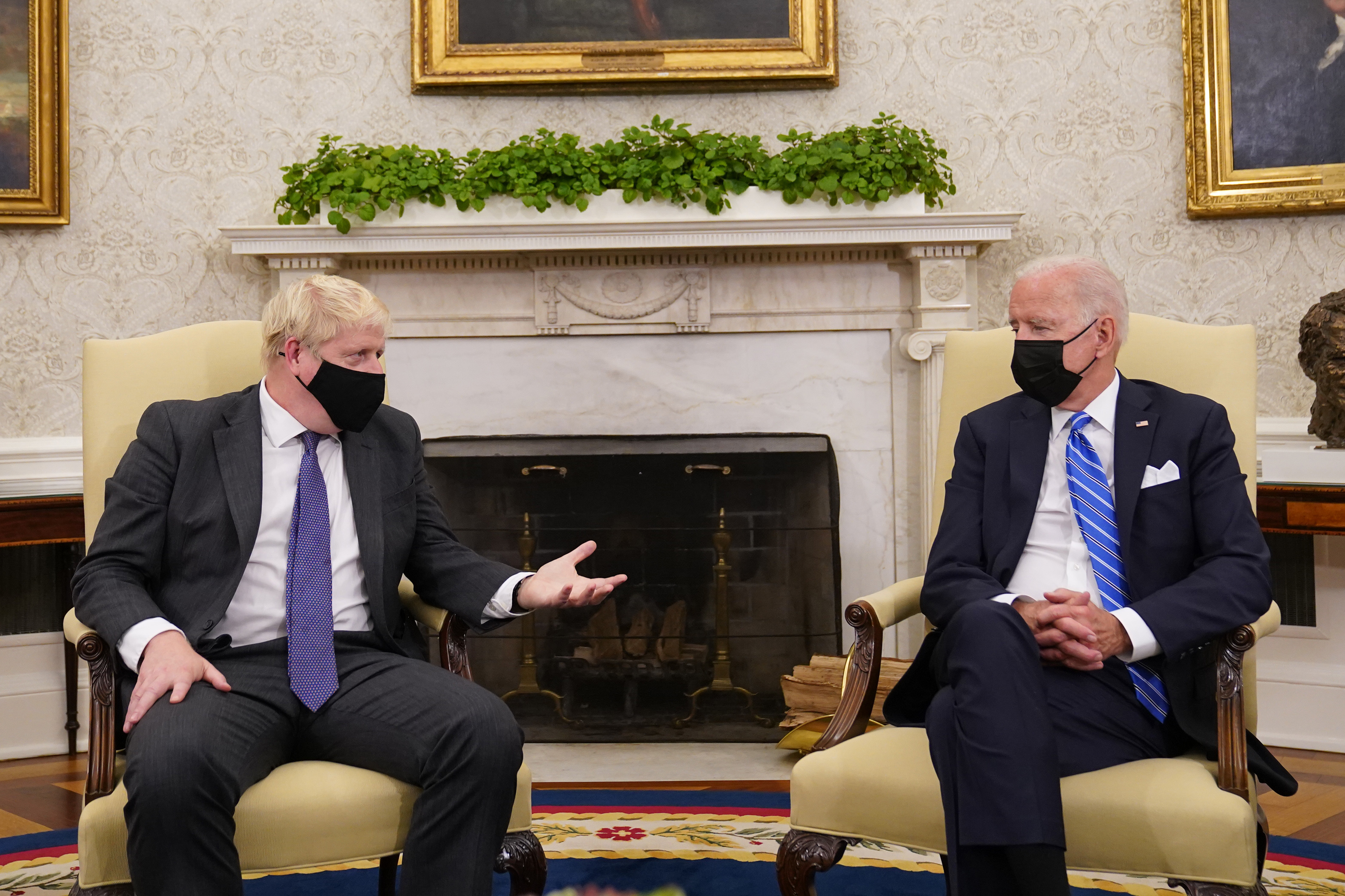 Boris Johnson meets with Joe Biden at the White House