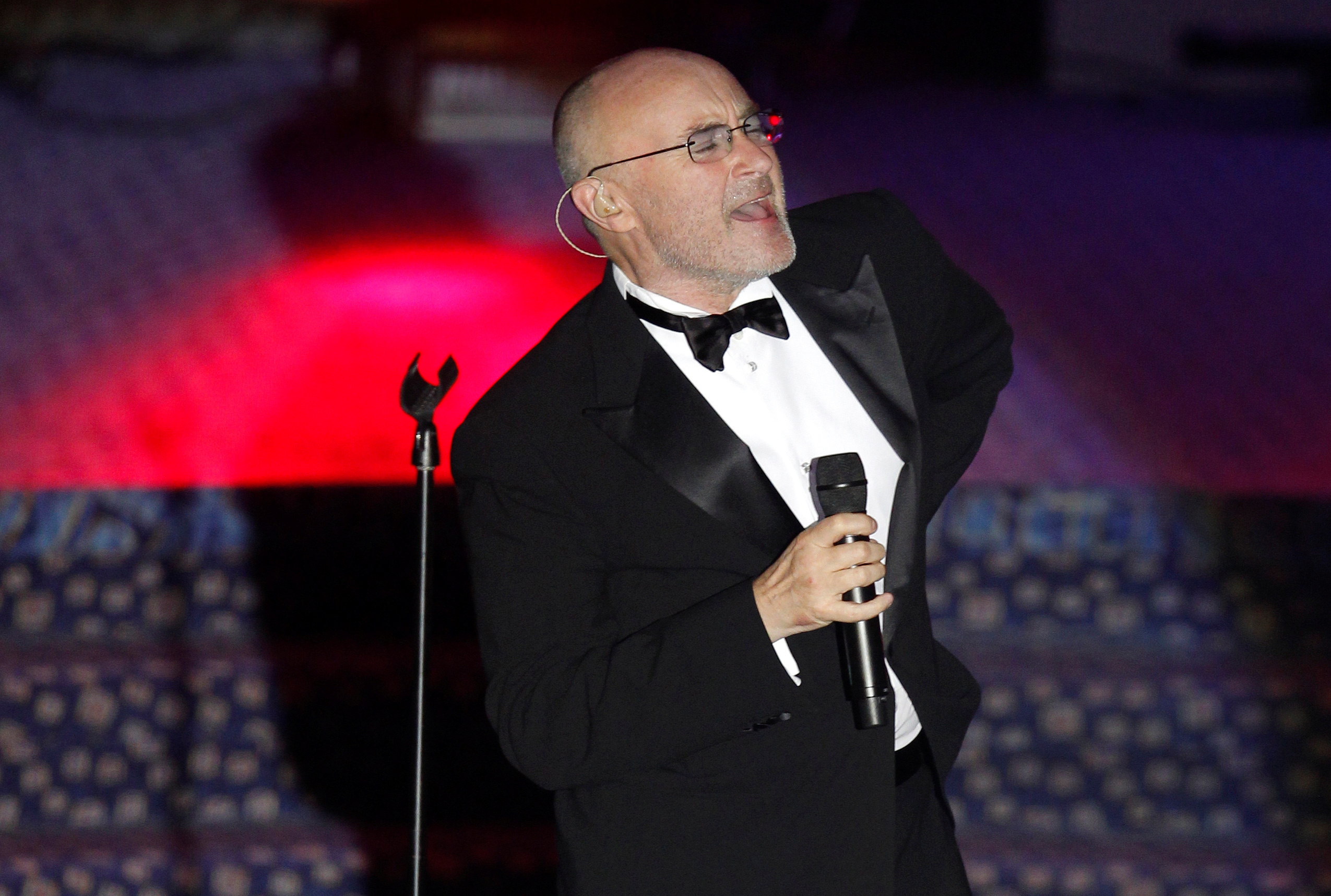 FILE PHOTO: Phil Collins performs after he was inducted into the Songwriters Hall of Fame in New York