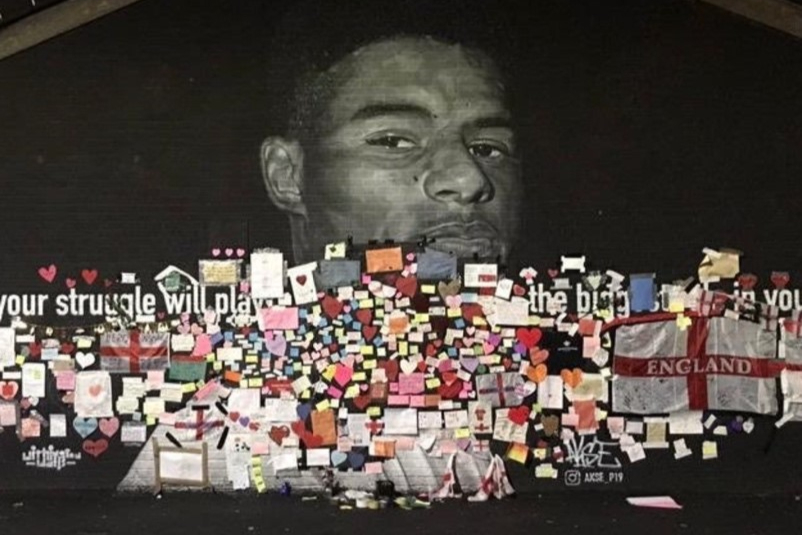 Marcus Rashford mural can be viewed on Google Maps