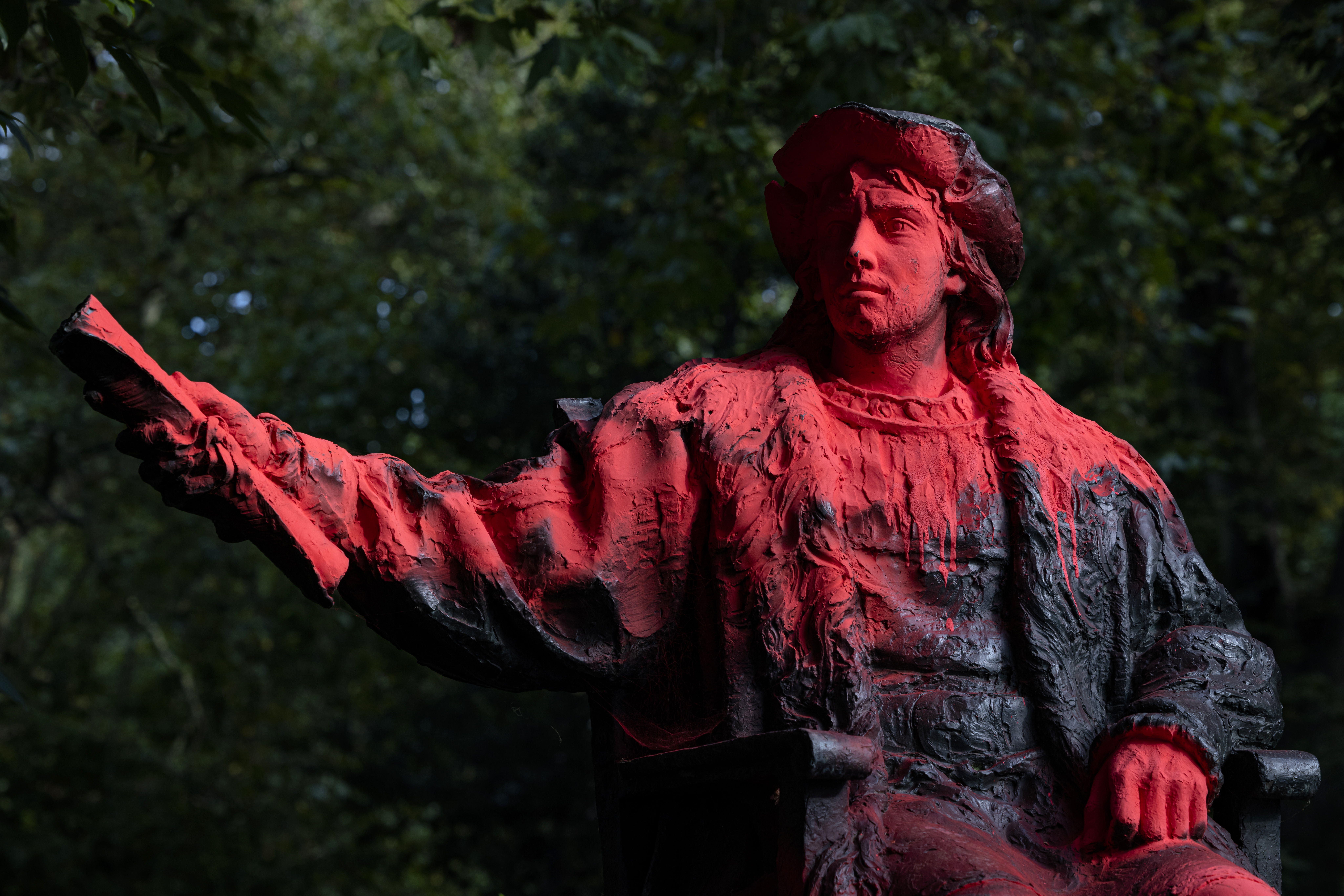 Christopher Columbus Statue Vandalised In London