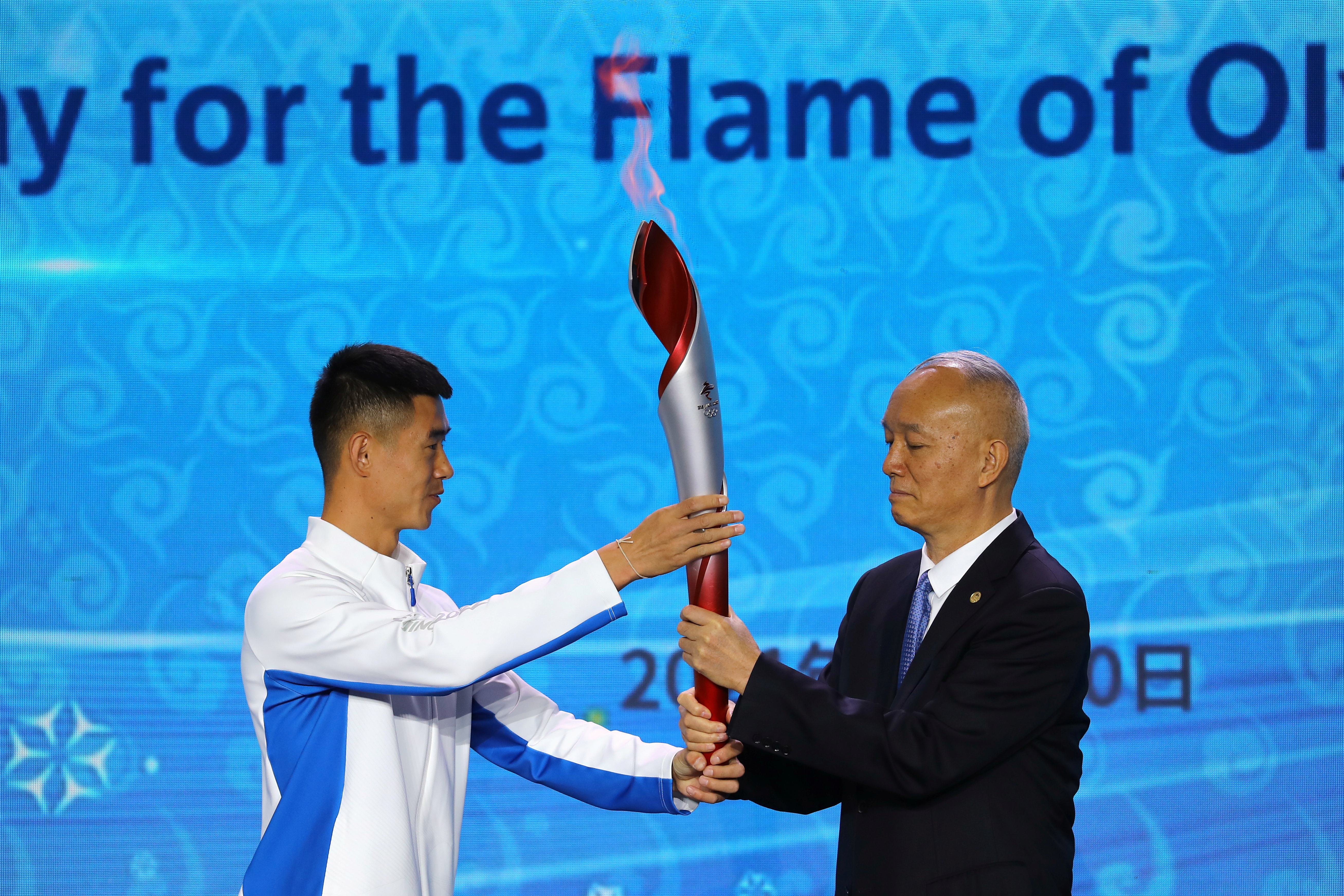 Ceremony to welcome the Olympic flame in Beijing