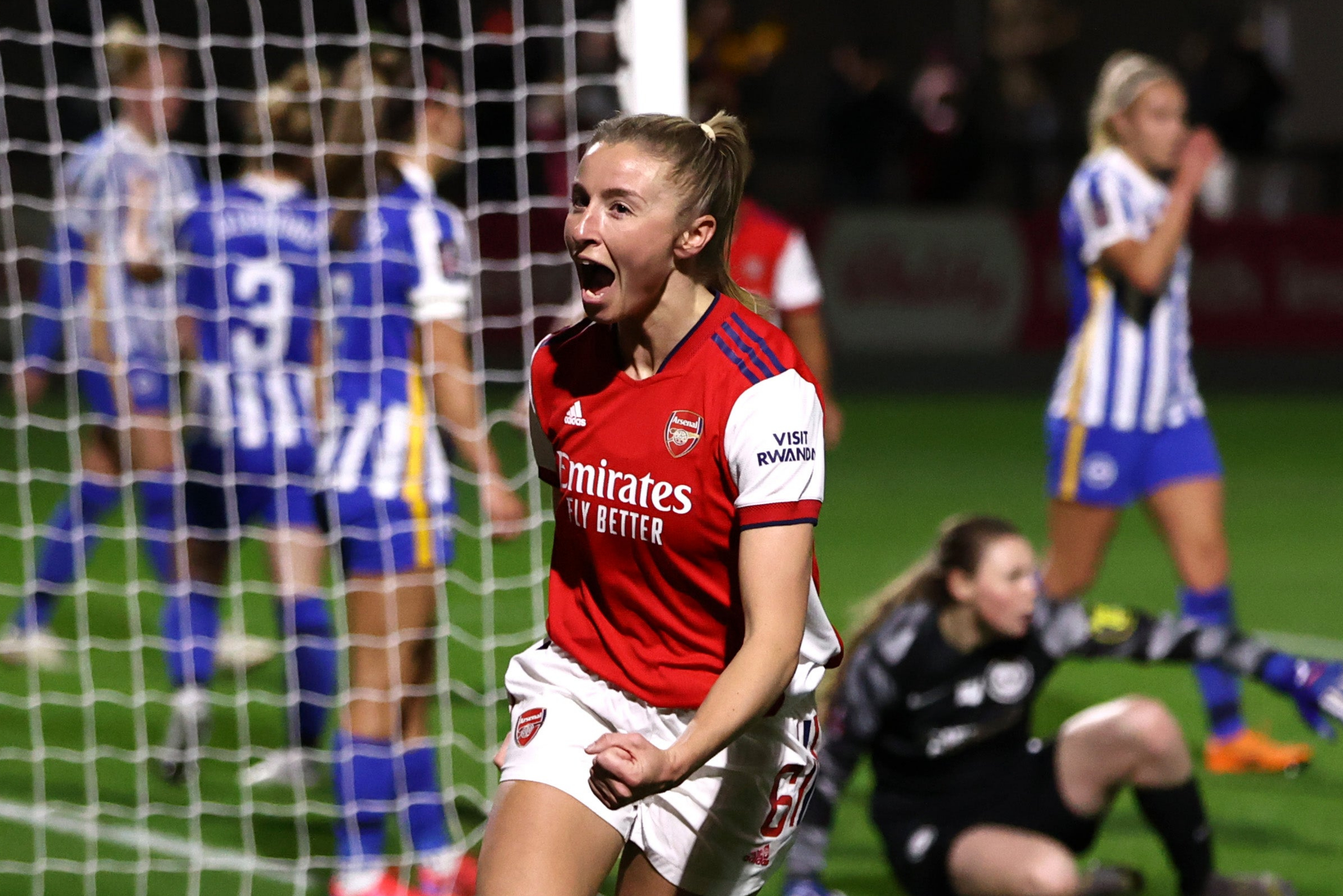 Arsenal set up Women’s FA Cup final date with Chelsea after downing Brighton 3-0
