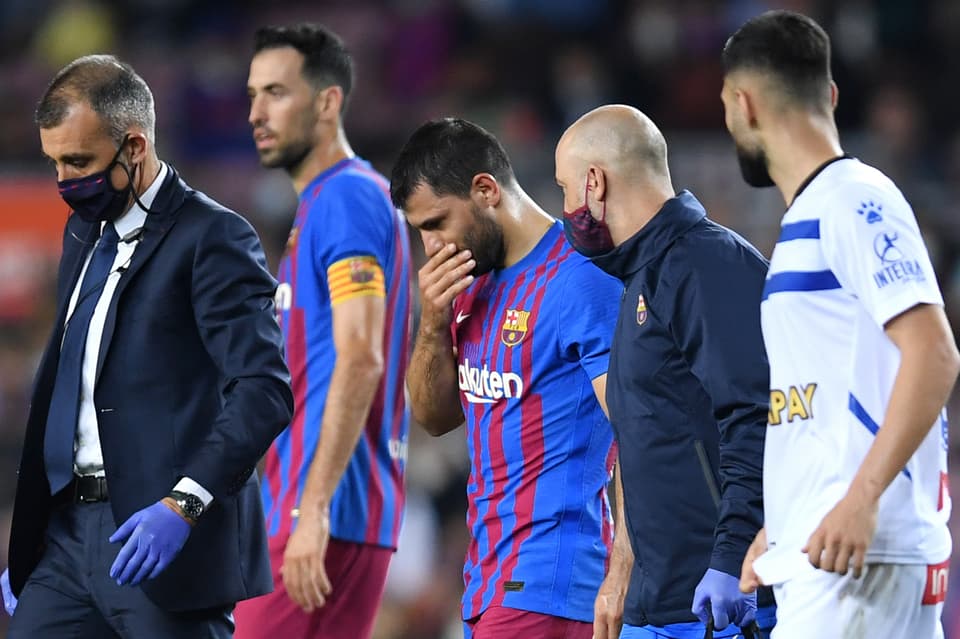 Sergio Aguero out for least three months as Barcelona announce ‘diagnostic and therapeutic process’