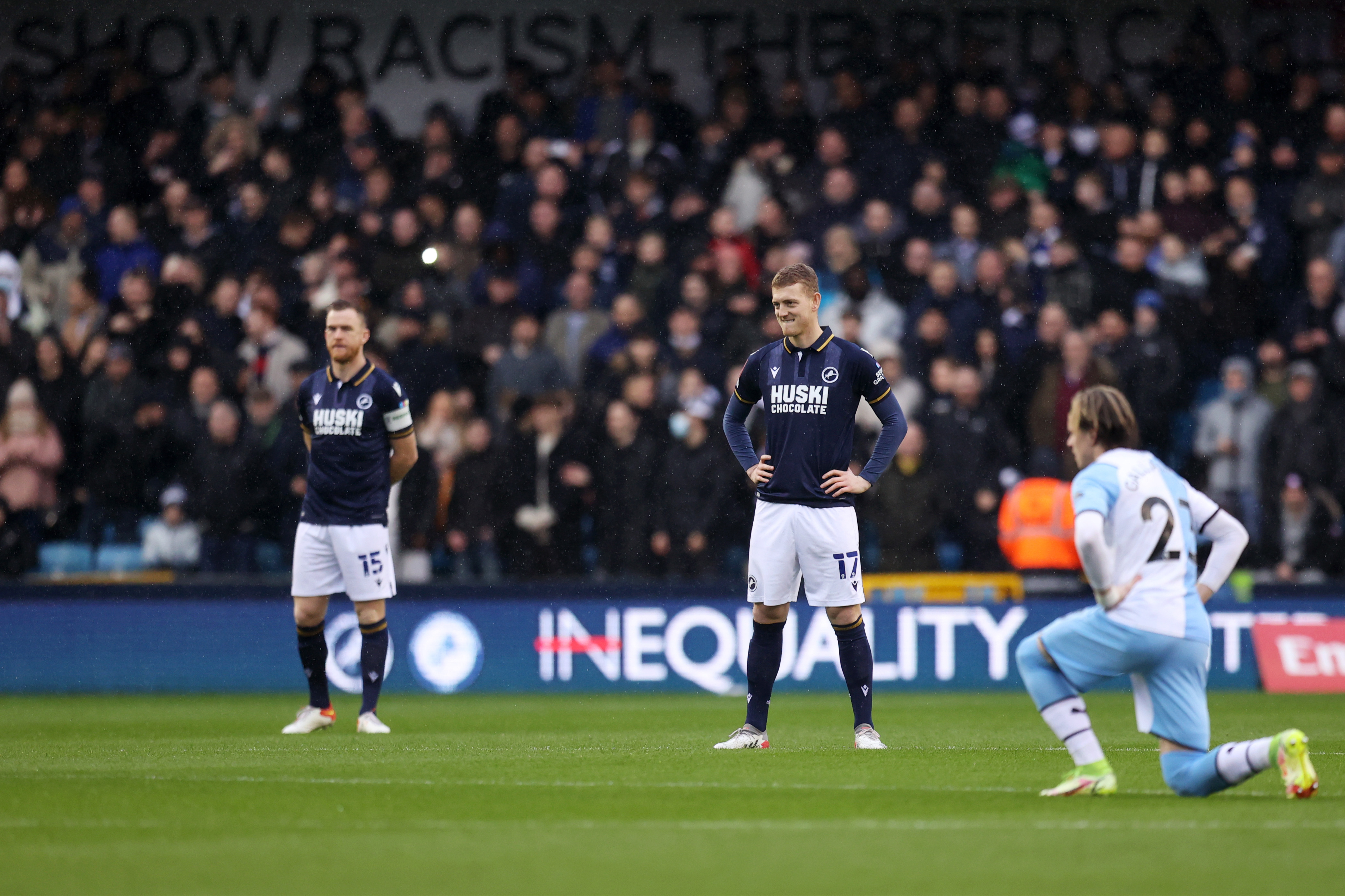 Millwall fans boo as Crystal Palace players take the knee ahead of FA Cup clash 