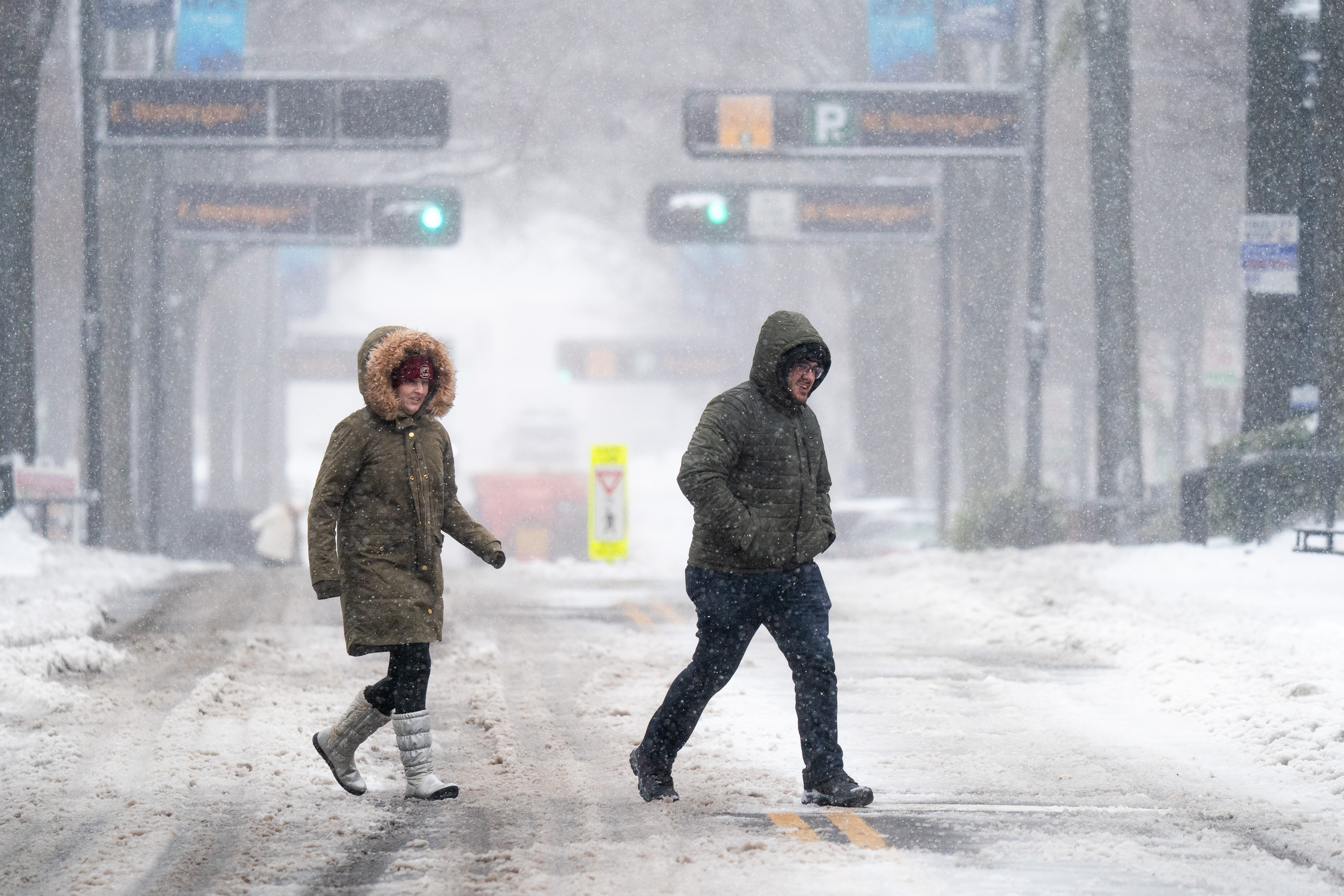 Winter Storm Brings Ice And Snow To The Carolinas