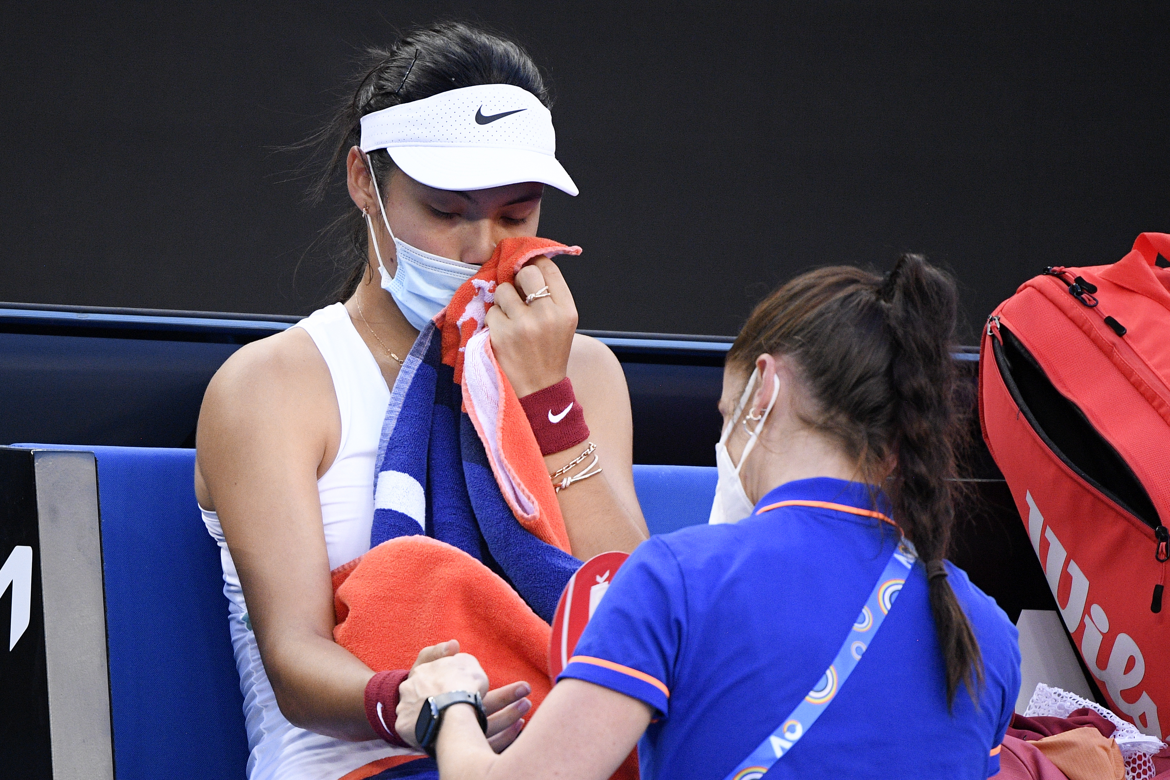 Emma Raducanu knocked out by Danka Kovinic as blisters curtail British No1’s Australian Open hopes