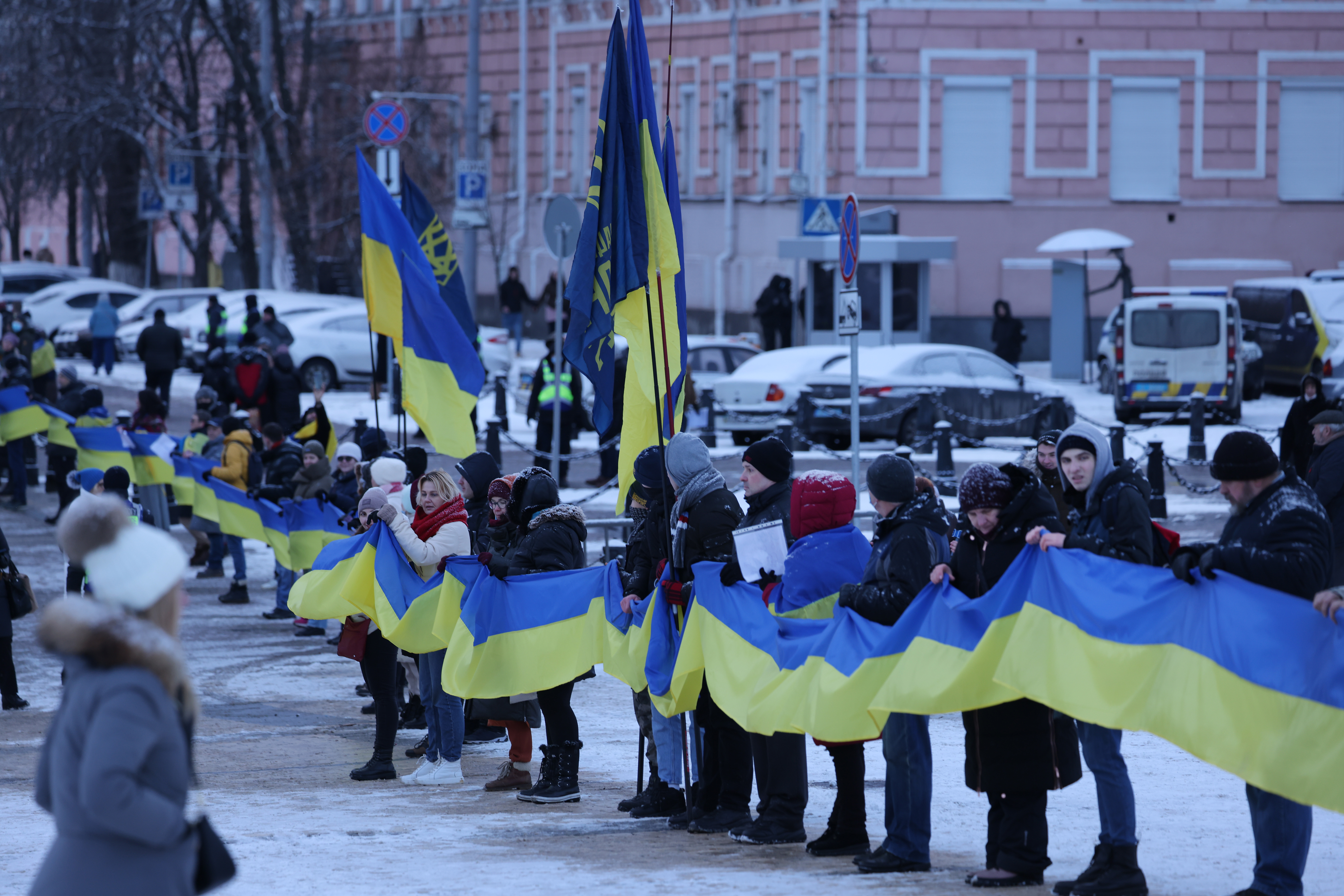***BESTPIX*** People Hold Patriotic Rally In Kyiv As Russian Military Invasion Seems Possible