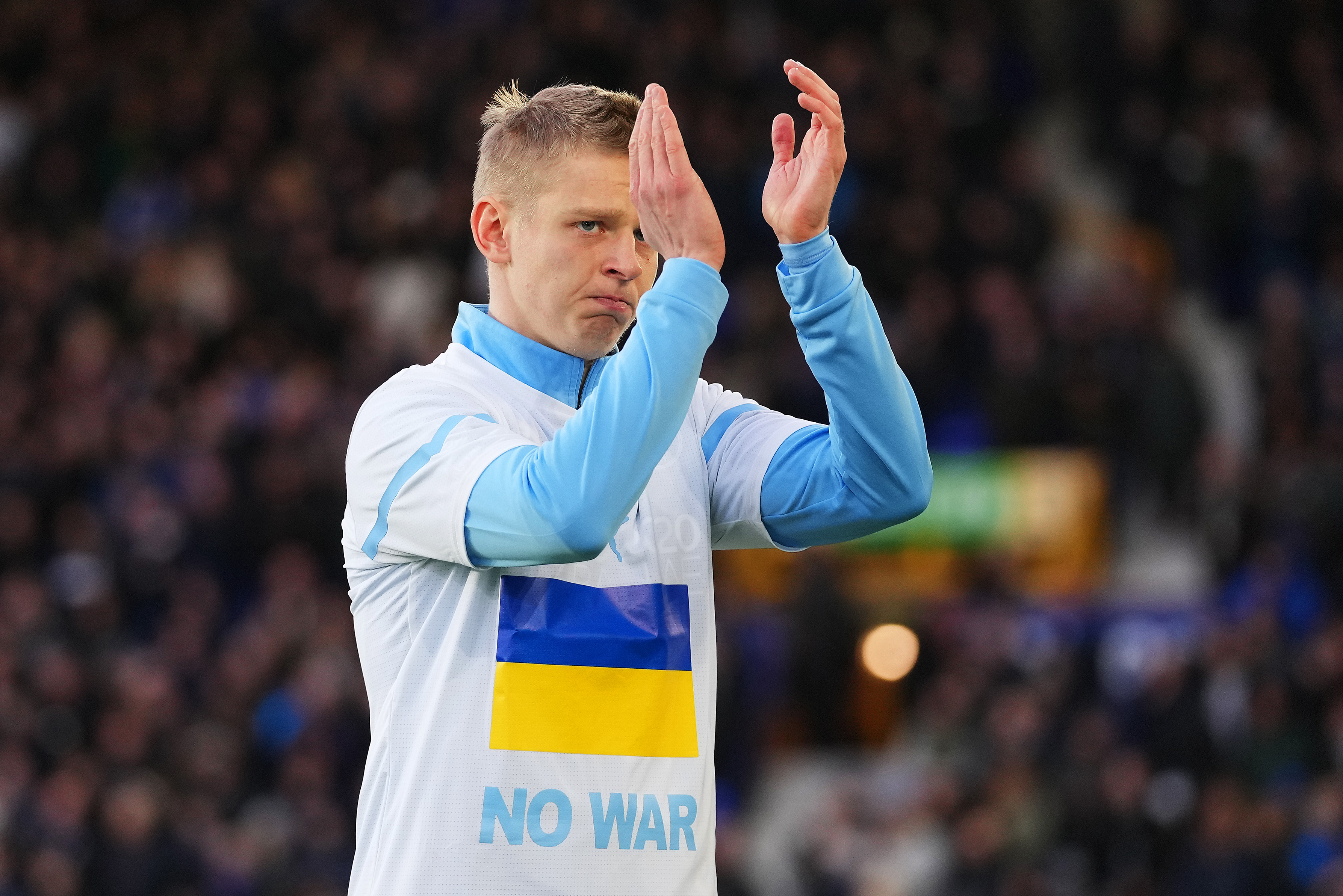 Manchester City and Everton unite in show of support for Ukraine in Russia conflict 