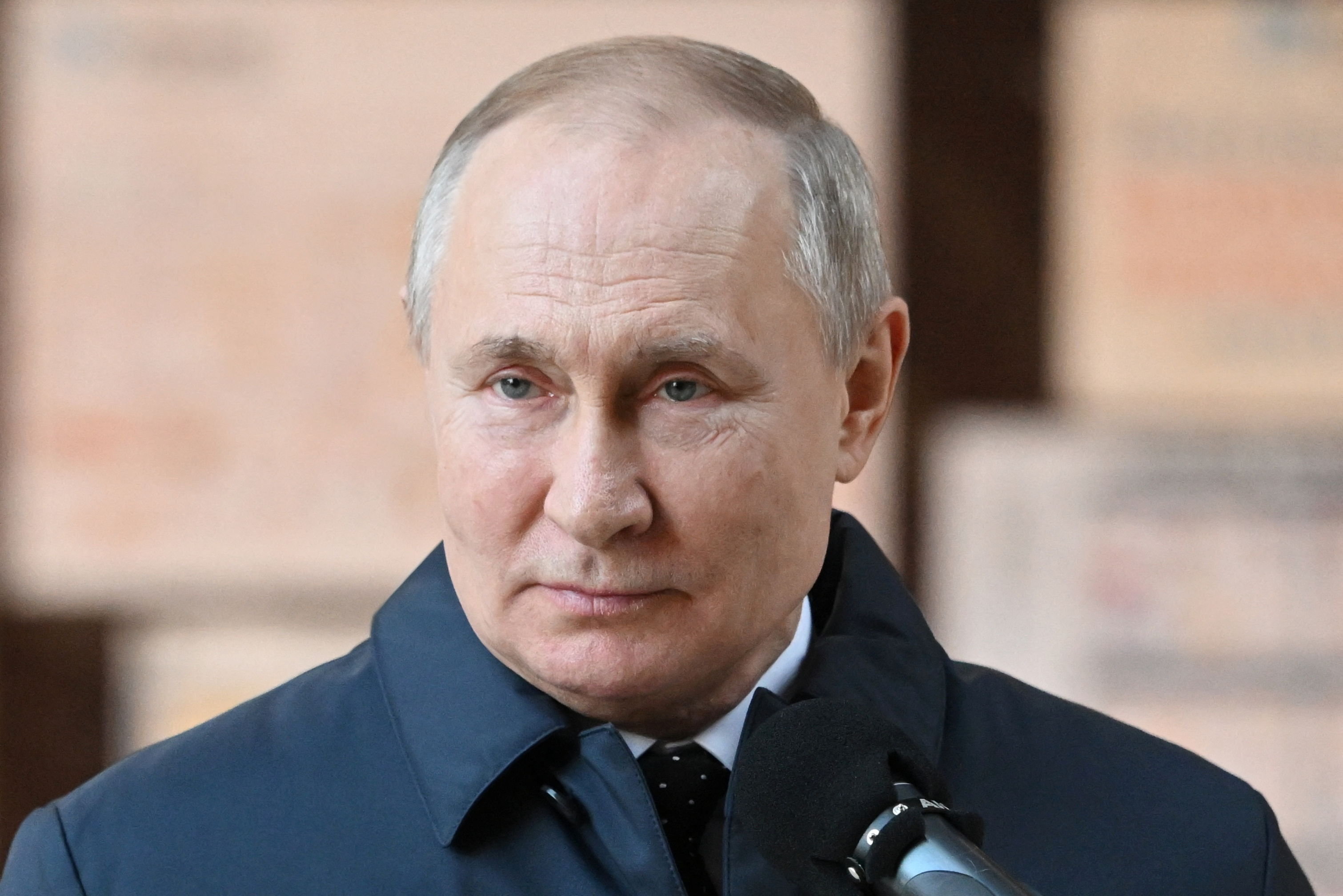Russian President Vladimir Putin visits the construction site of the National Space Agency in Moscow
