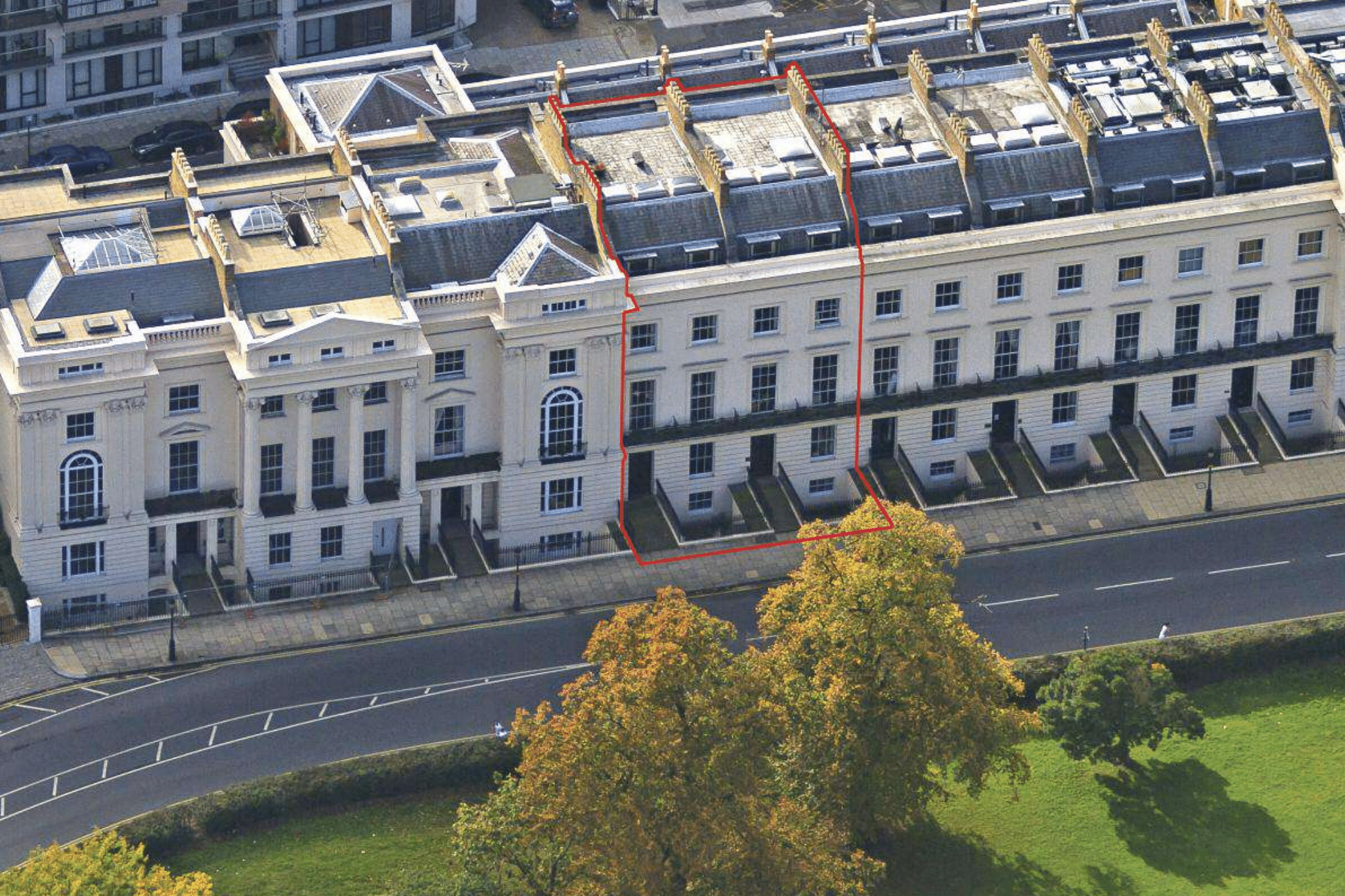 Twin stucco mansions in Regent’s Park for sale ‘as shell’ on £80m terrace